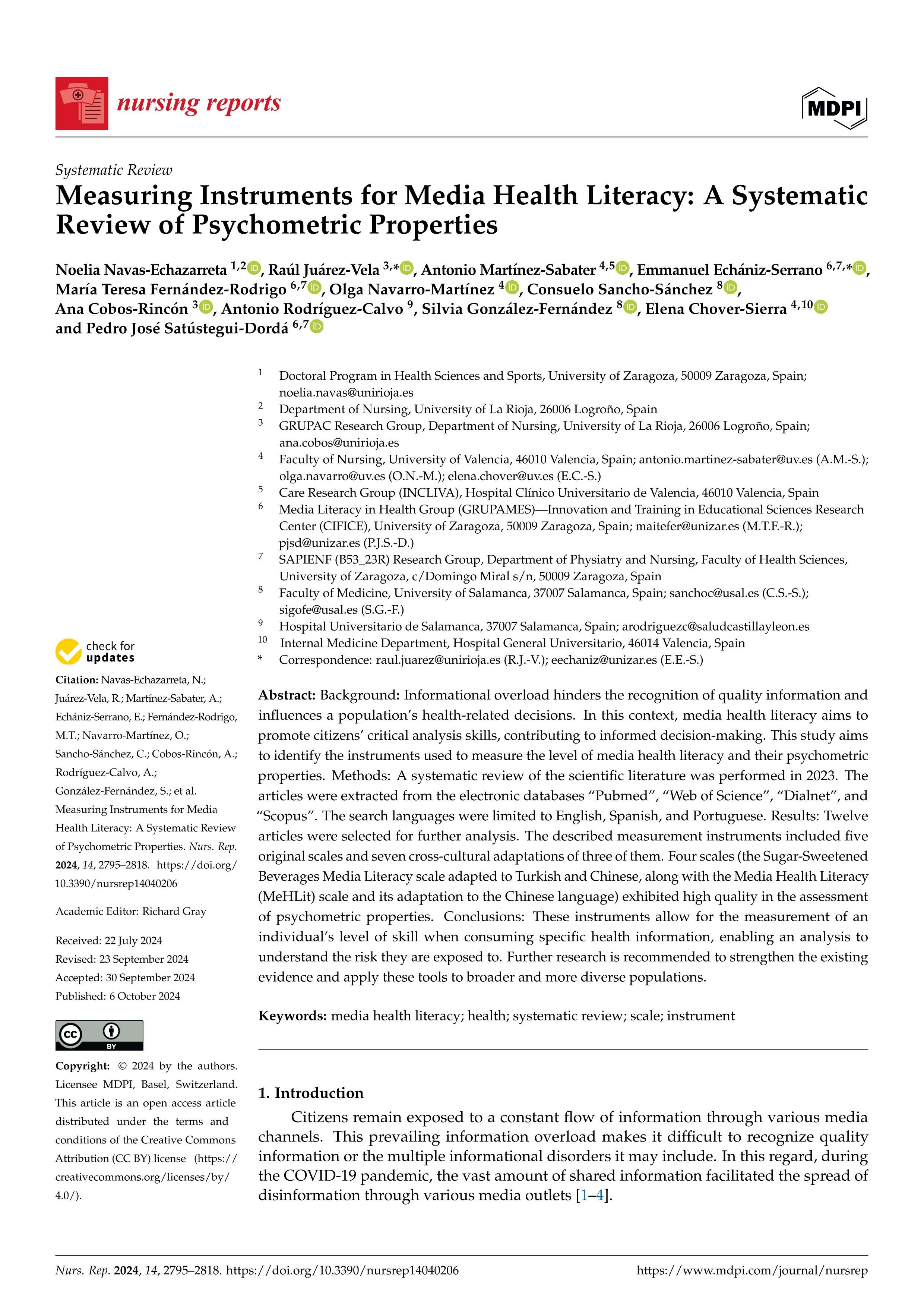 Measuring Instruments for Media Health Literacy: A Systematic Review of Psychometric Properties