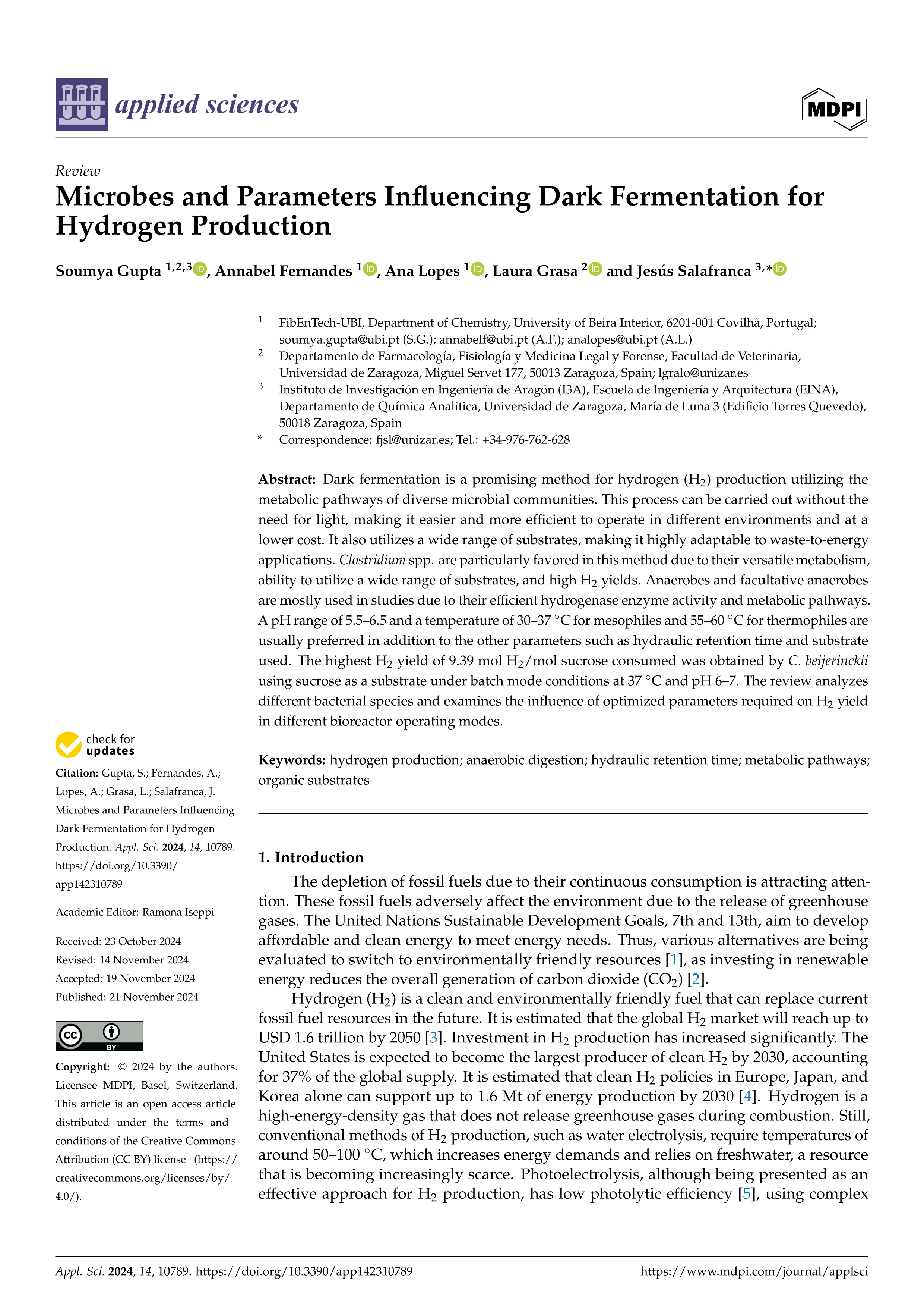 Microbes and parameters influencing dark fermentation for hydrogen production