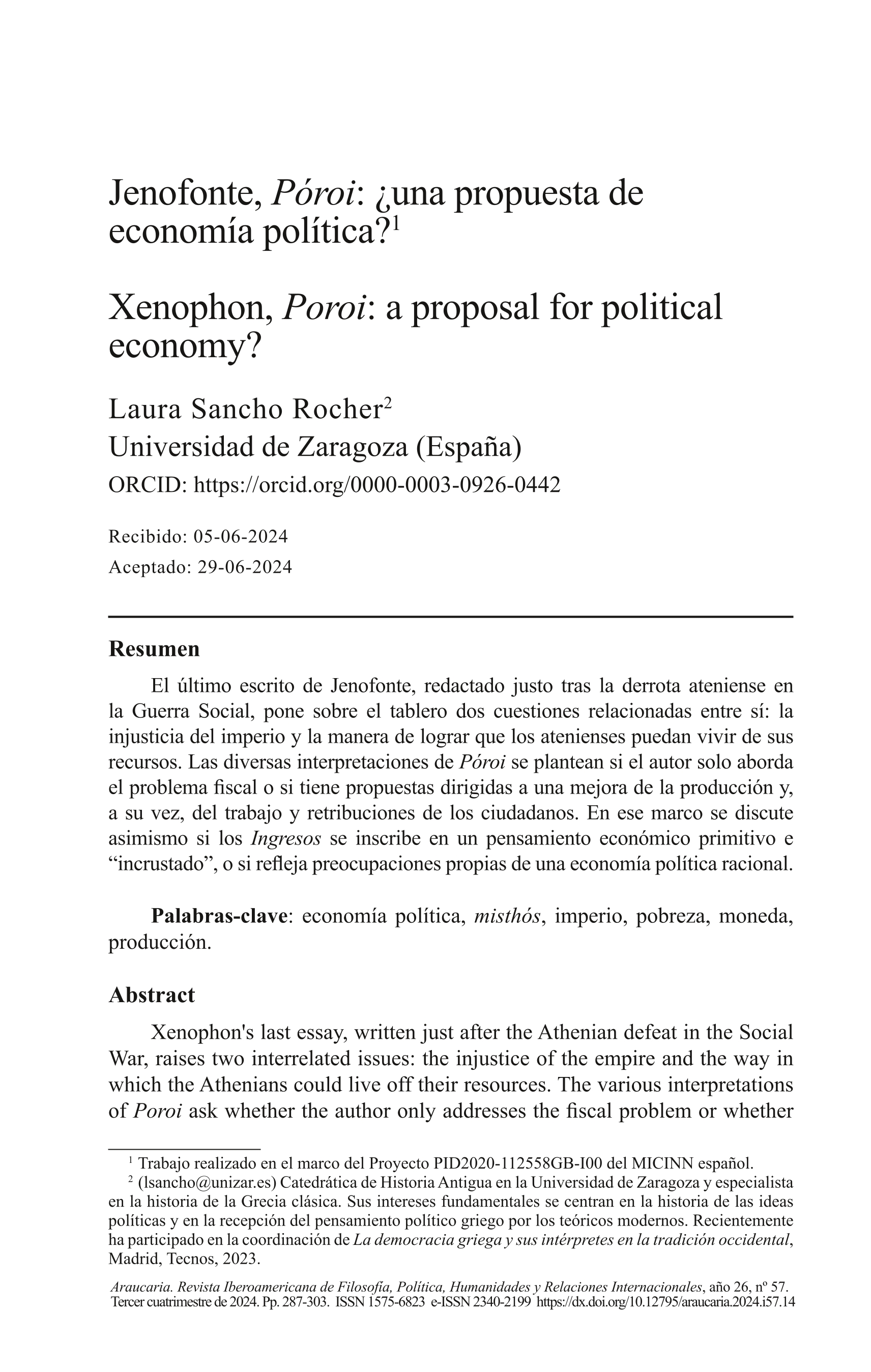 Jenofonte, Póroi: ¿una propuesta de economía política?.