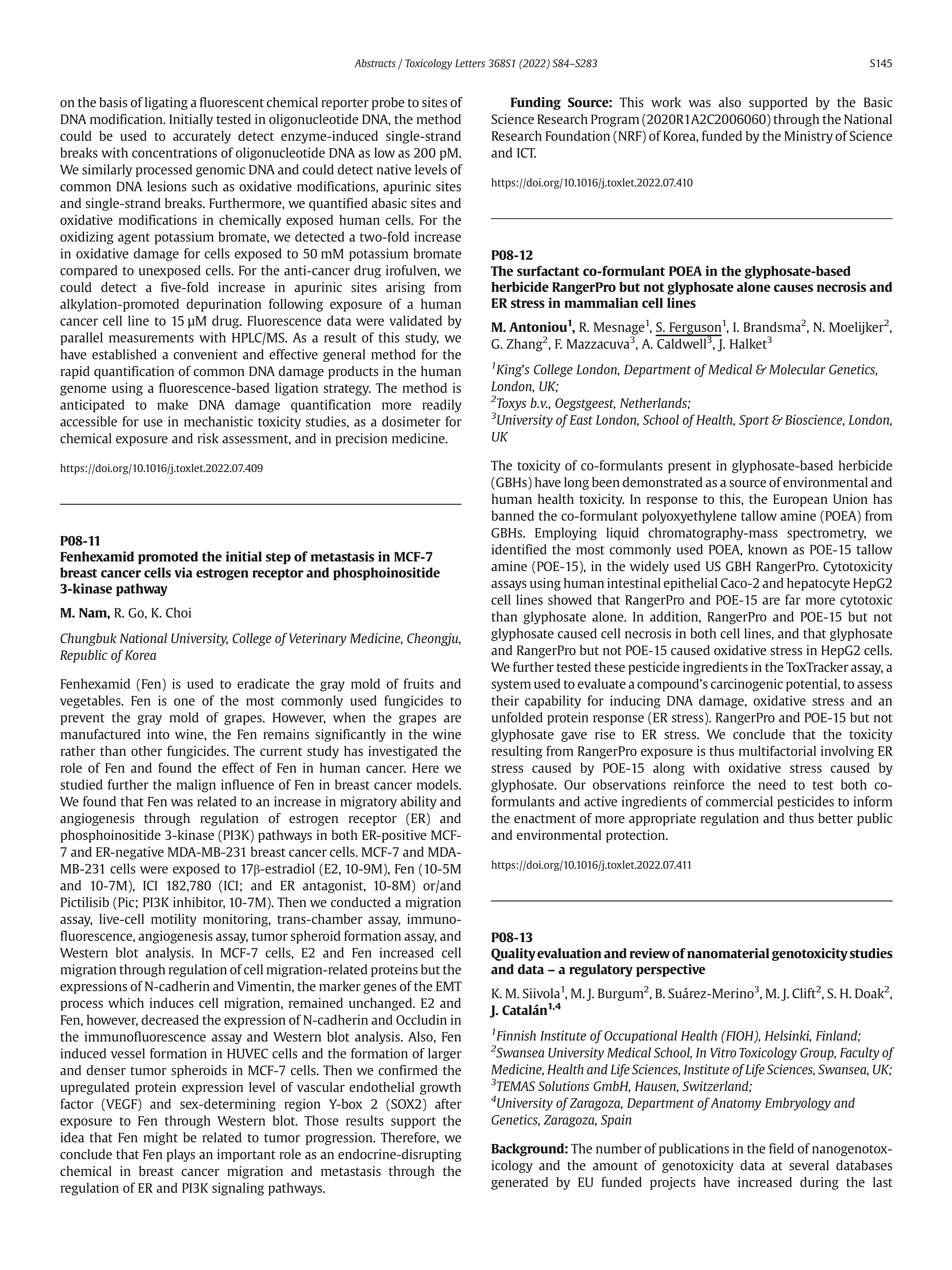P08-13 Quality evaluation and reviewof nanomaterial genotoxicity studies and data – a regulatory perspective
