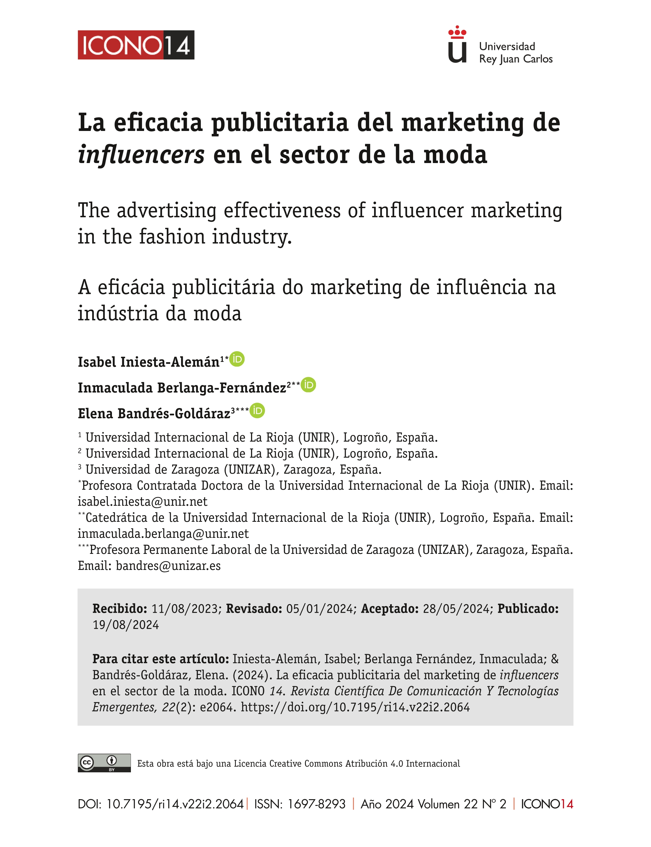 La eficacia publicitaria del marketing de influencers en el sector de la moda