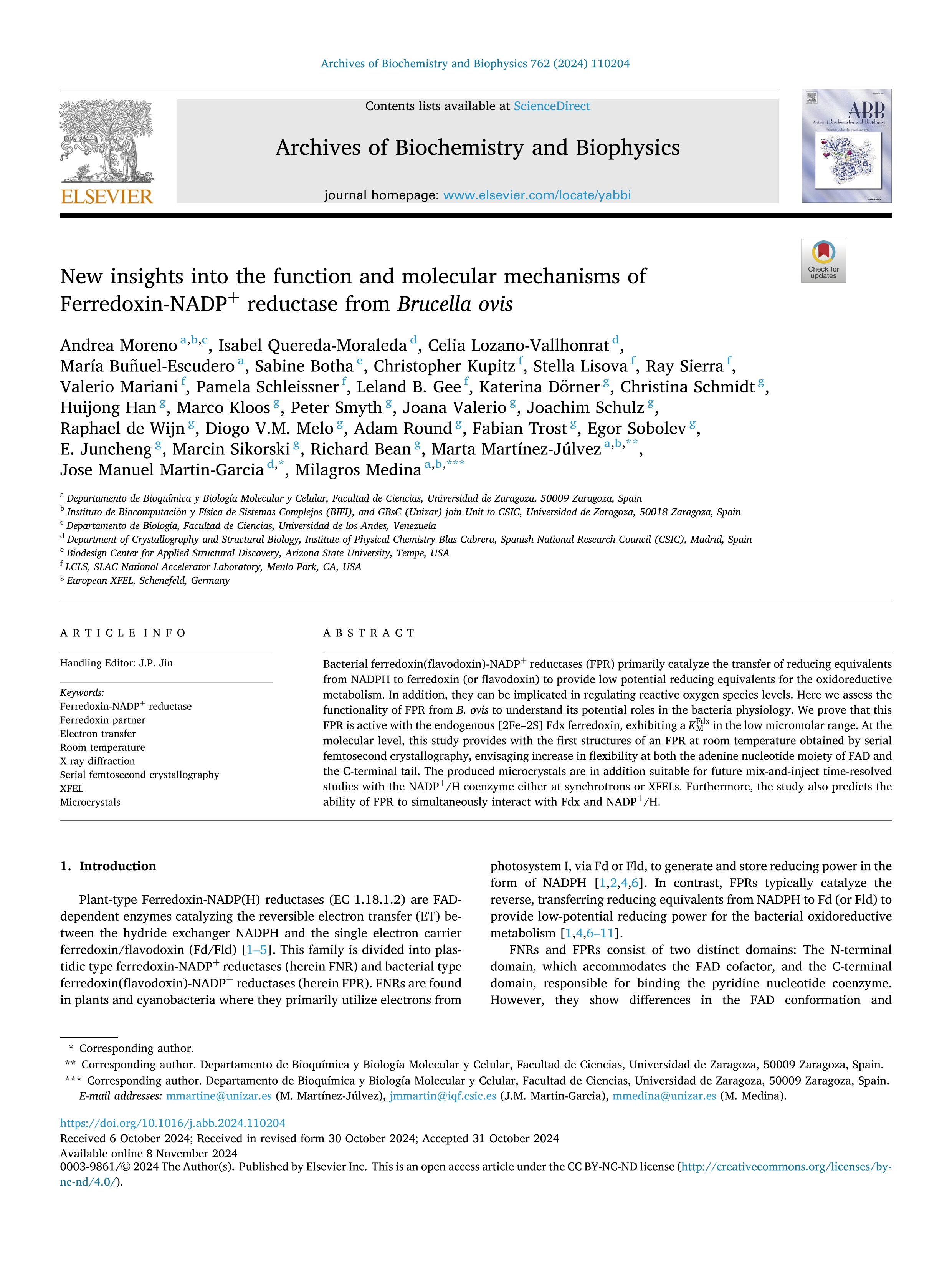 New insights into the function and molecular mechanisms of Ferredoxin-NADP+ reductase from Brucella ovis