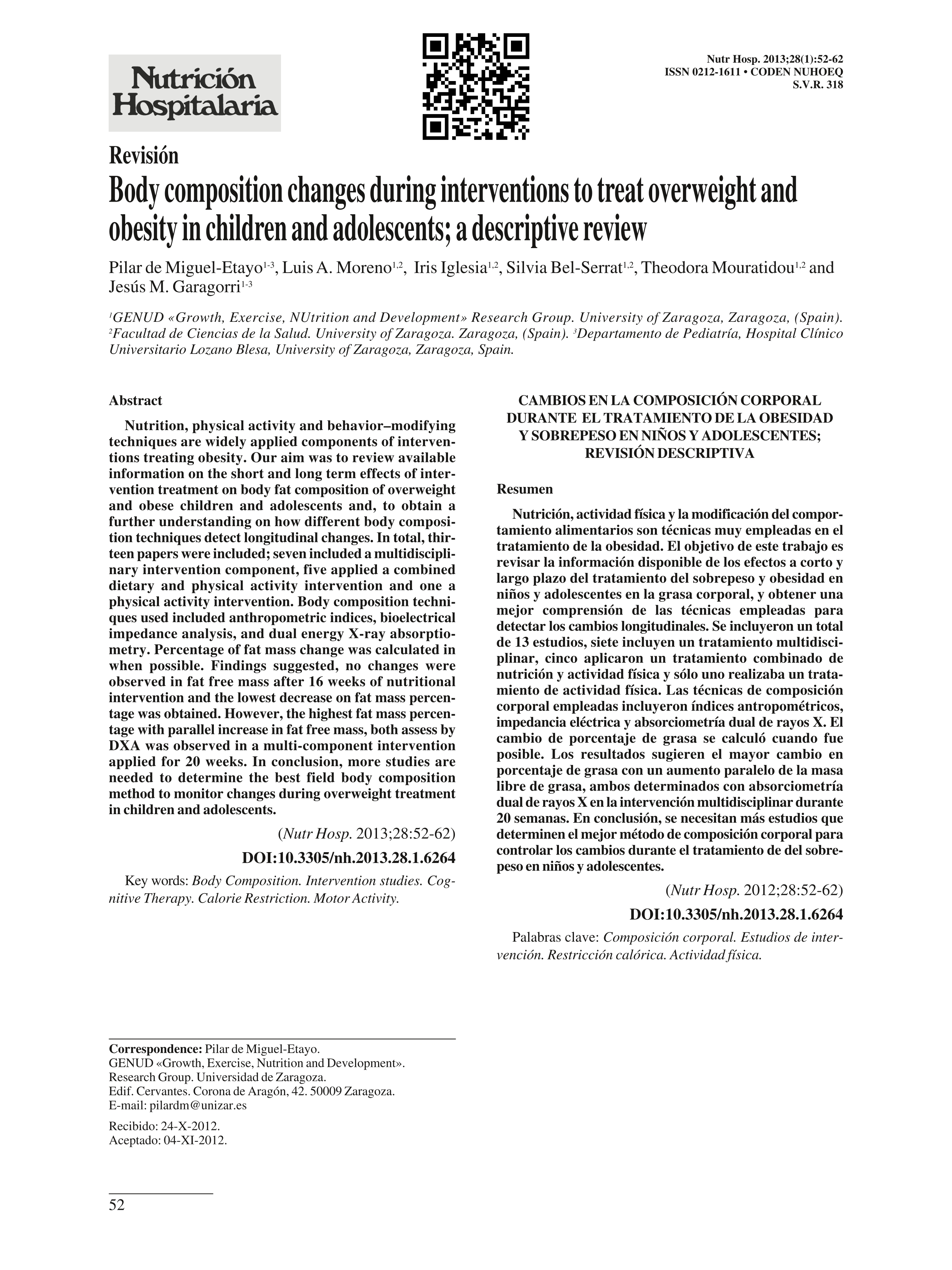 Body composition changes during interventions to treat overweight and obesity in children and adolescents; a descriptive review