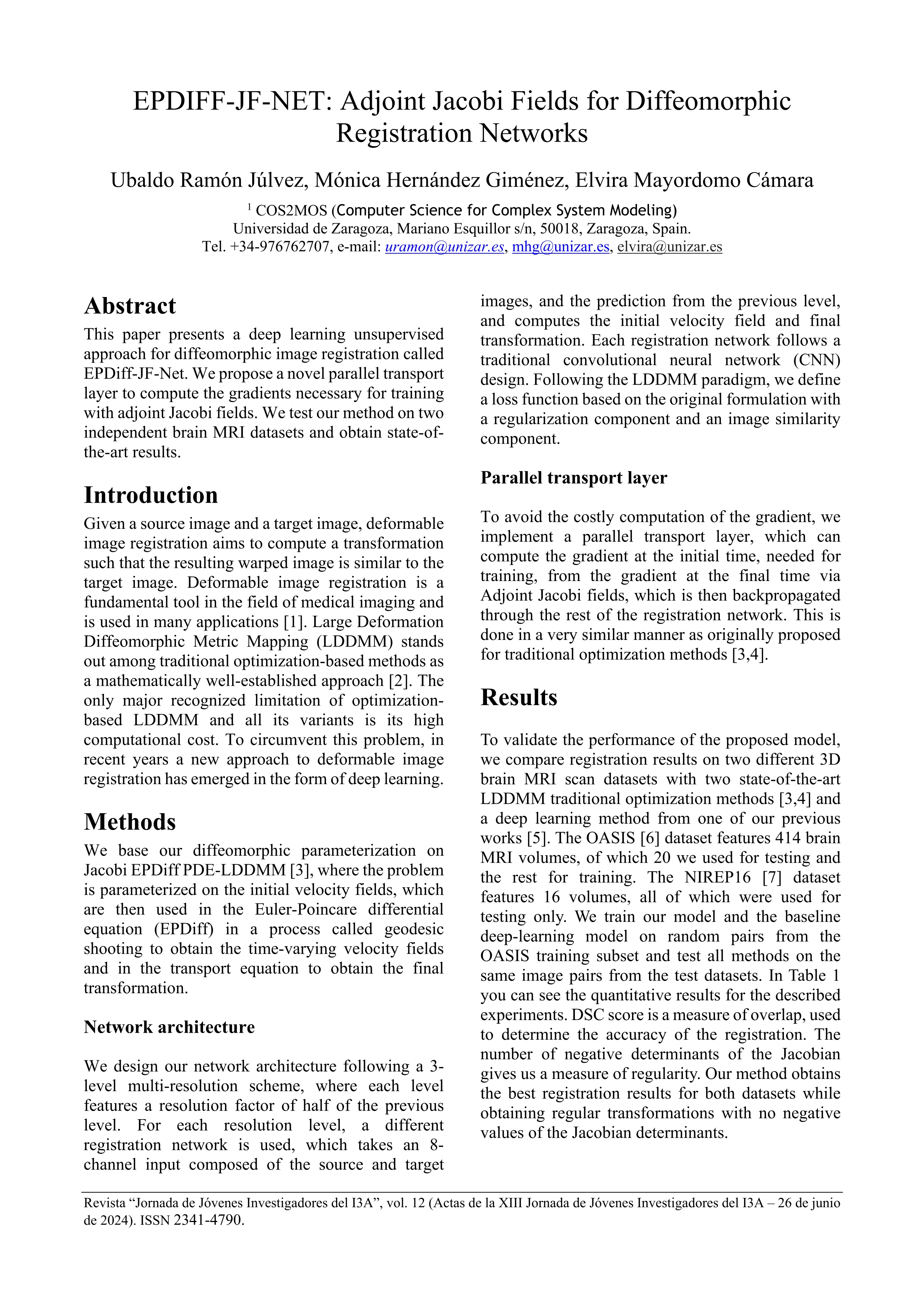 EPDIFF-JF-NET: Adjoint Jacobi Fields for Diffeomorphic  Registration Networks