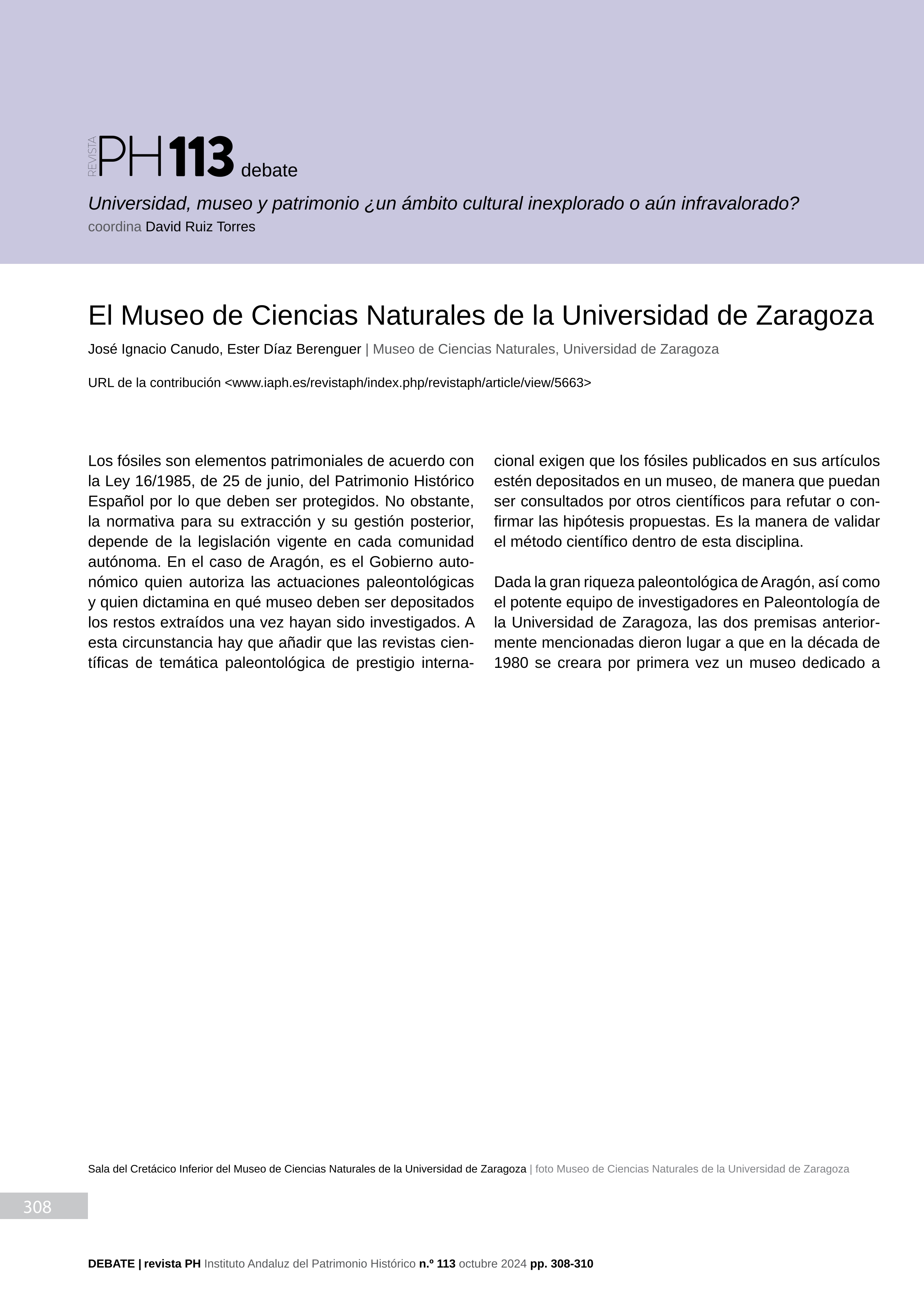 El Museo de Ciencias Naturales de la Universidad de Zaragoza