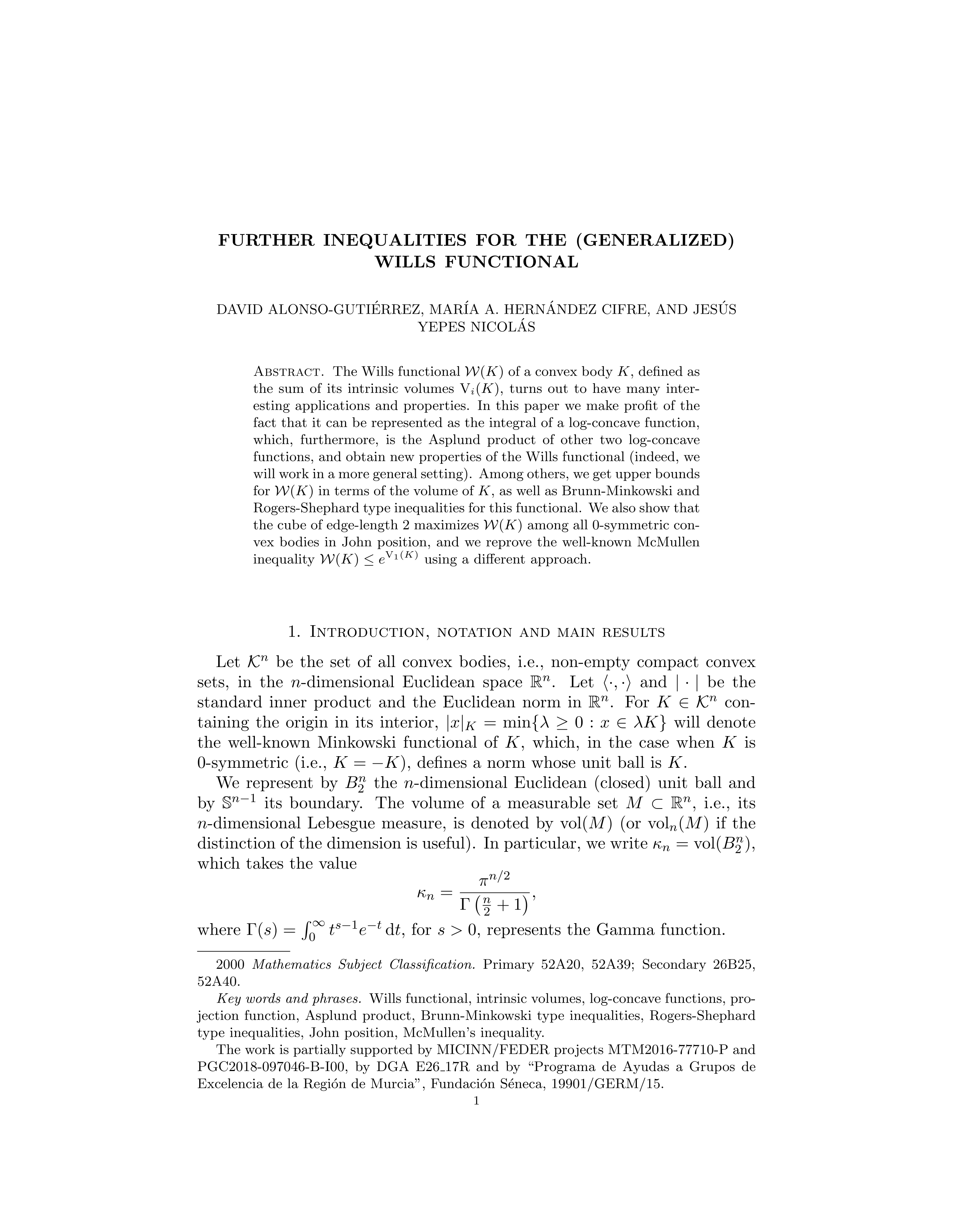 Further inequalities for the (generalized) Wills functional