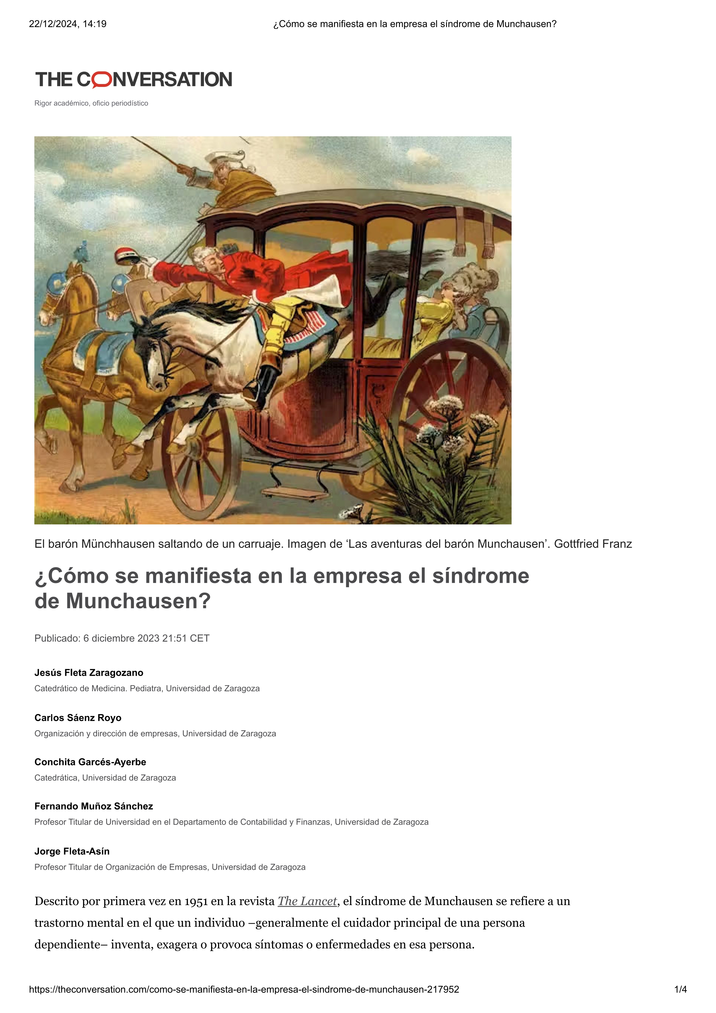 ¿Cómo se manifiesta en la empresa el síndrome de Munchausen?