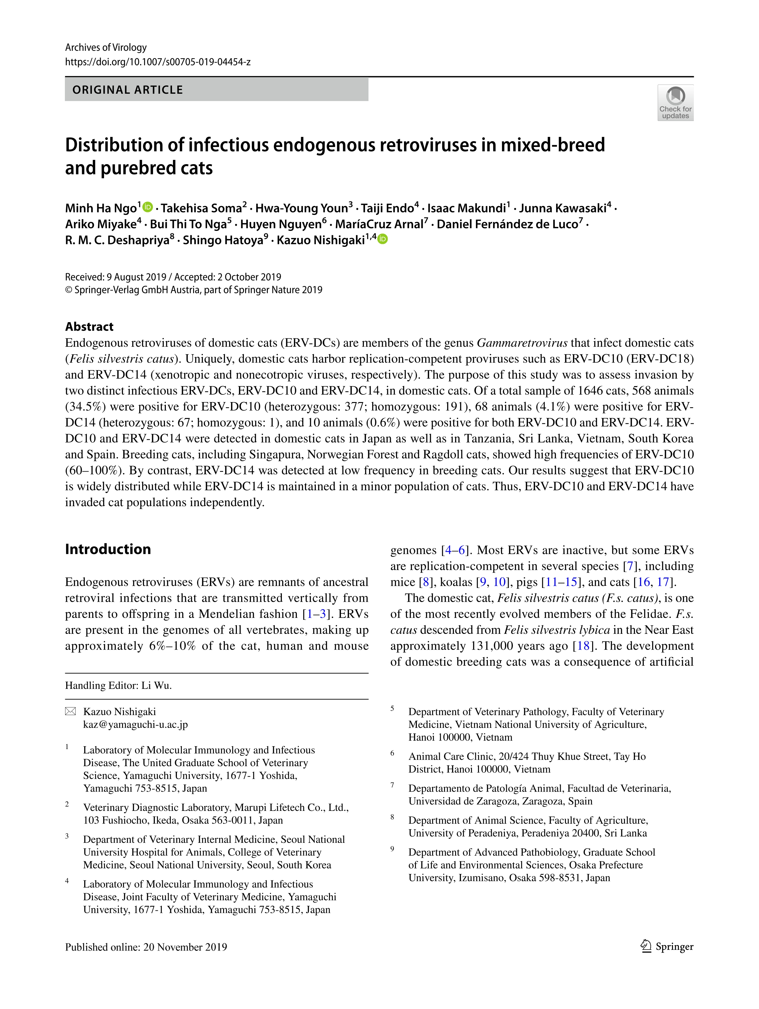 Tracking the Fate of Endogenous Retrovirus Segregation in Wild and Domestic Cats