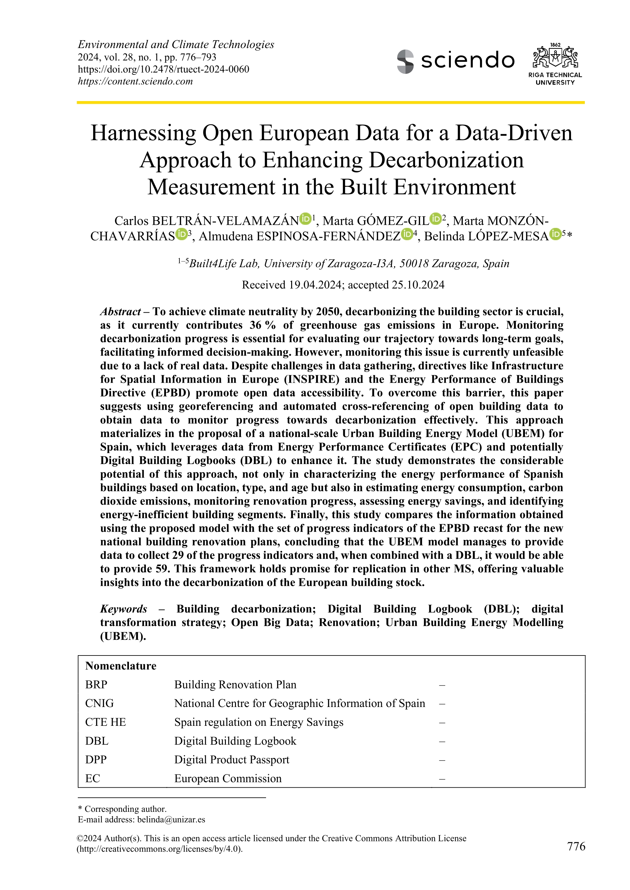 Harnessing open European data for a data-driven approach to enhancing decarbonization measurement in the built environment