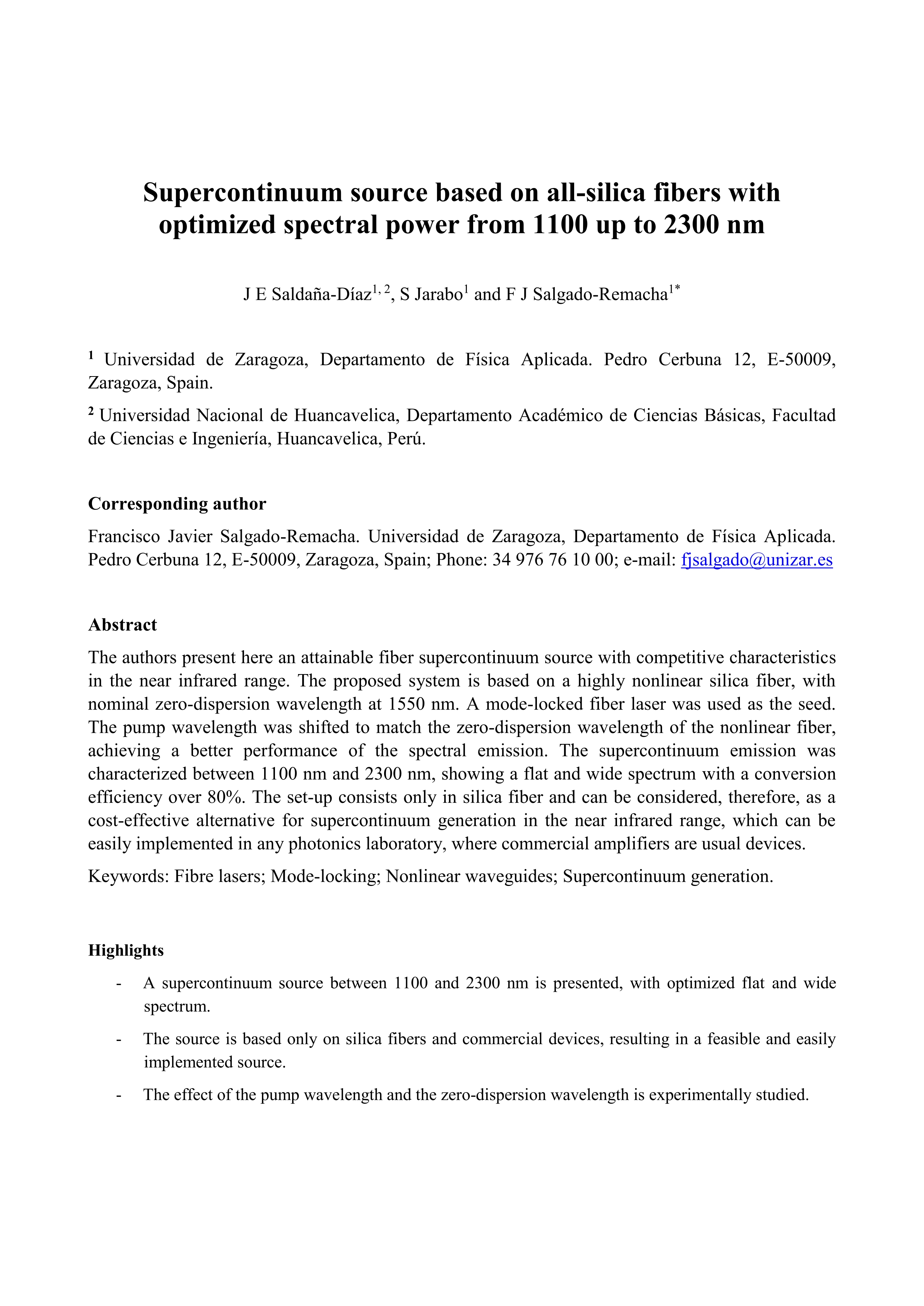 Supercontinuum source based on all-silica fibers with optimized spectral power from 1100 up to 2300nm