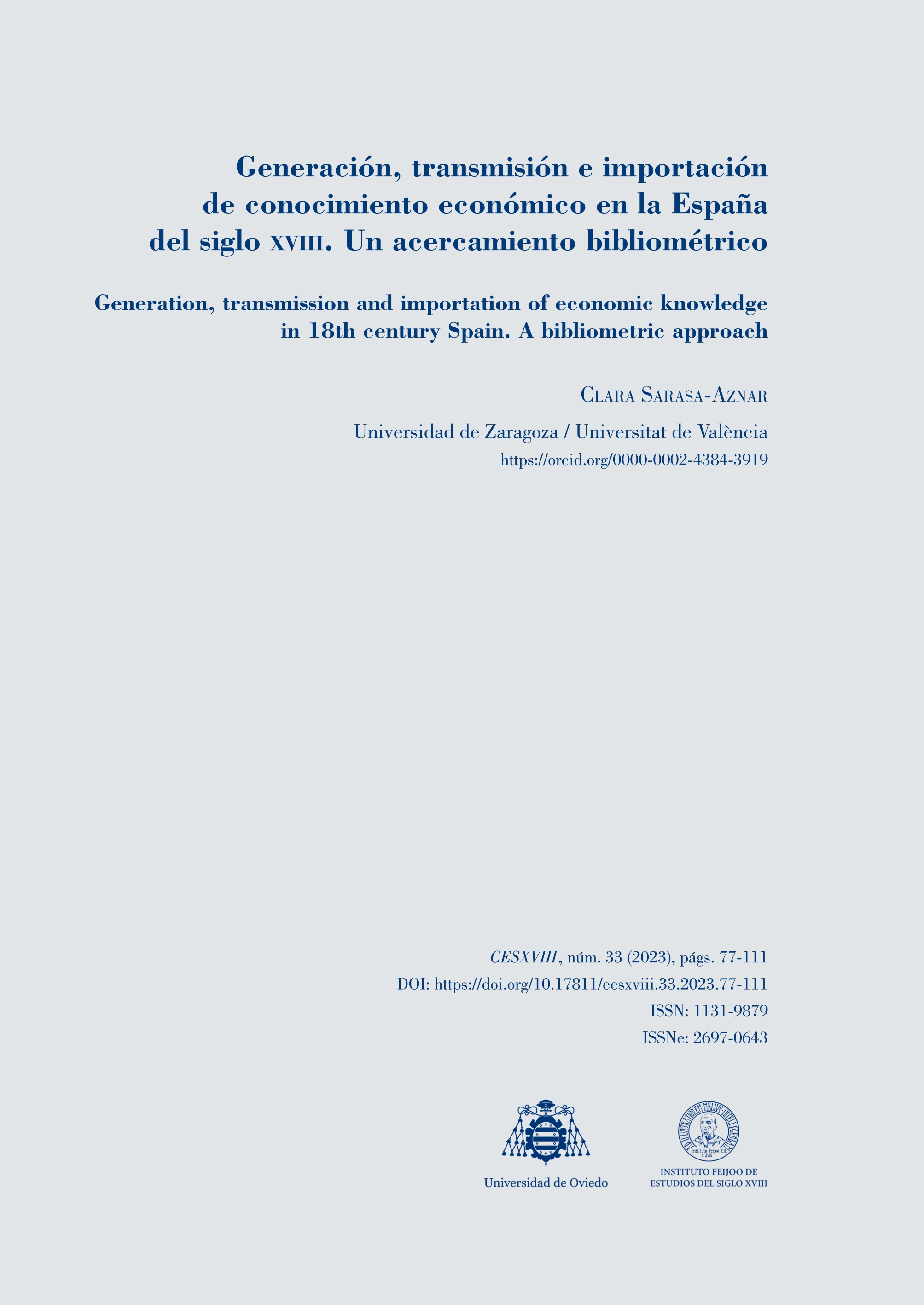 Publicar, traducir, reeditar. Bibliometría de la literatura económica española (1701-1800)