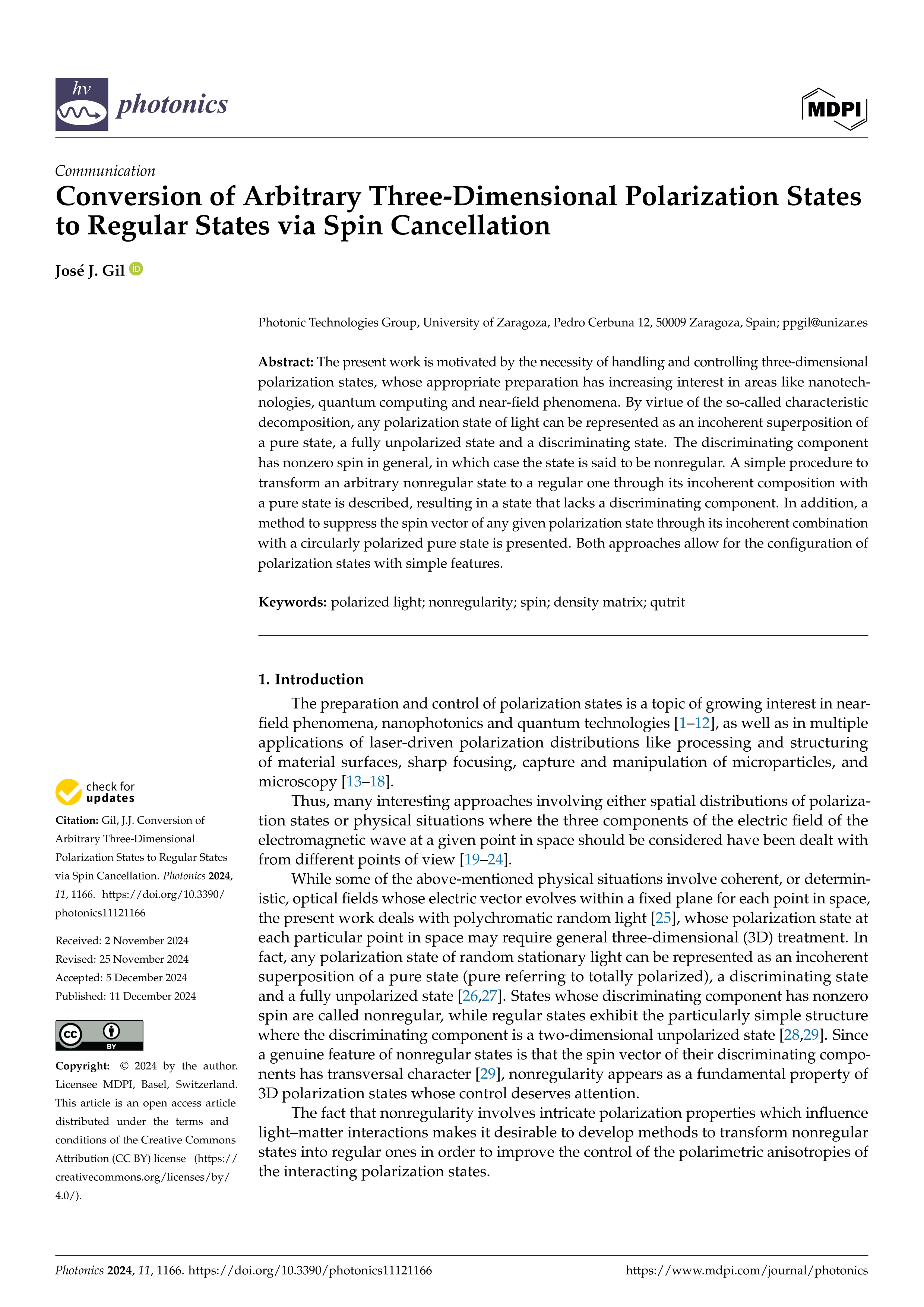 Conversion of Arbitrary Three-Dimensional Polarization States to Regular States via Spin Cancellation