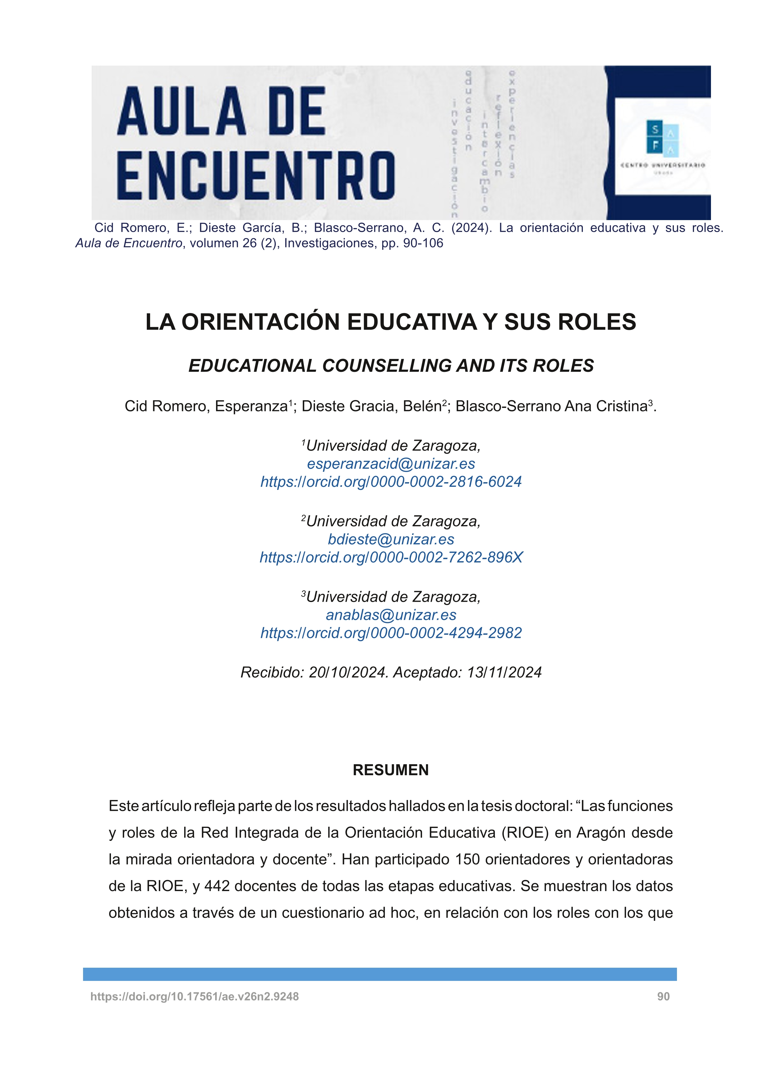 La  orientación educativa y sus roles