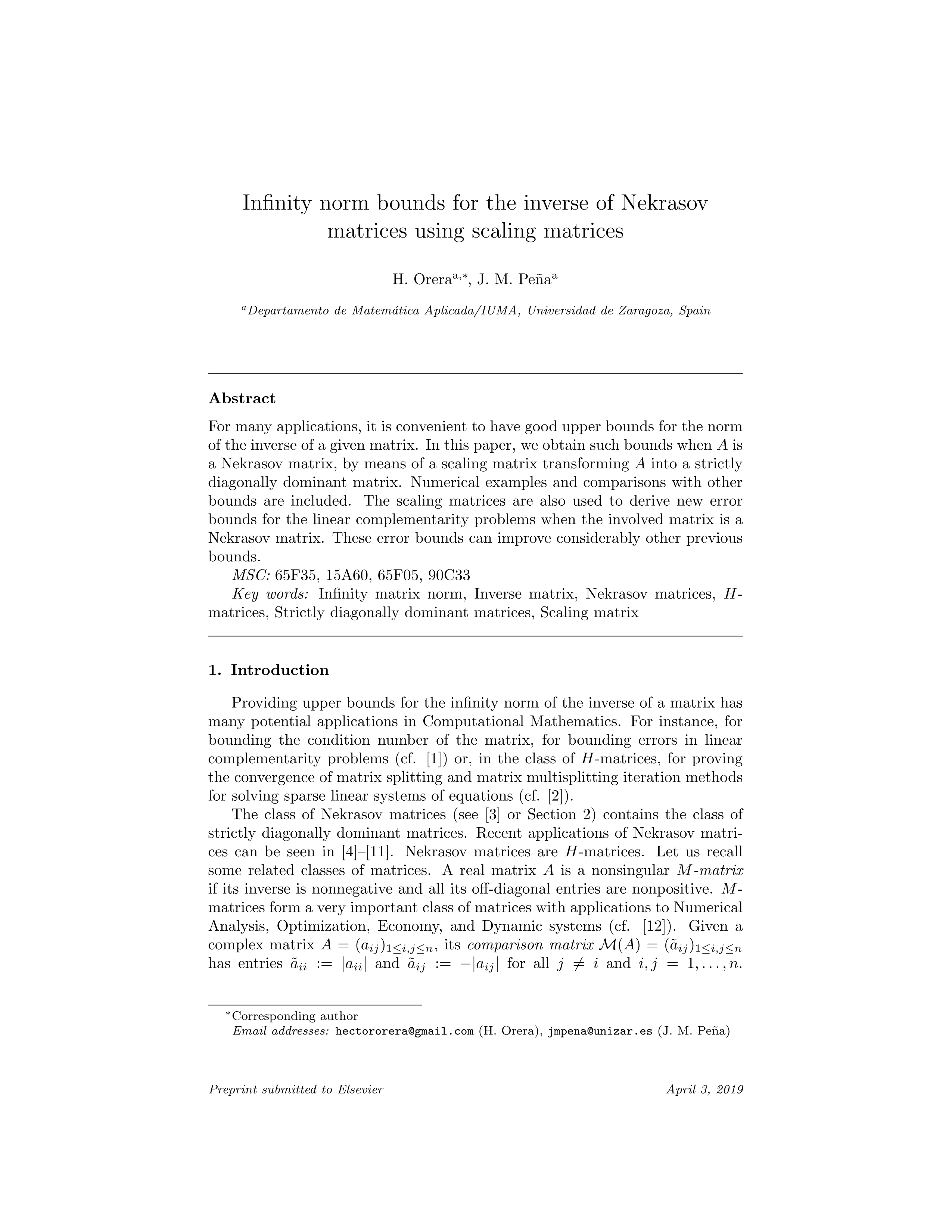 Infinity norm bounds for the inverse of Nekrasov matrices using scaling matrices