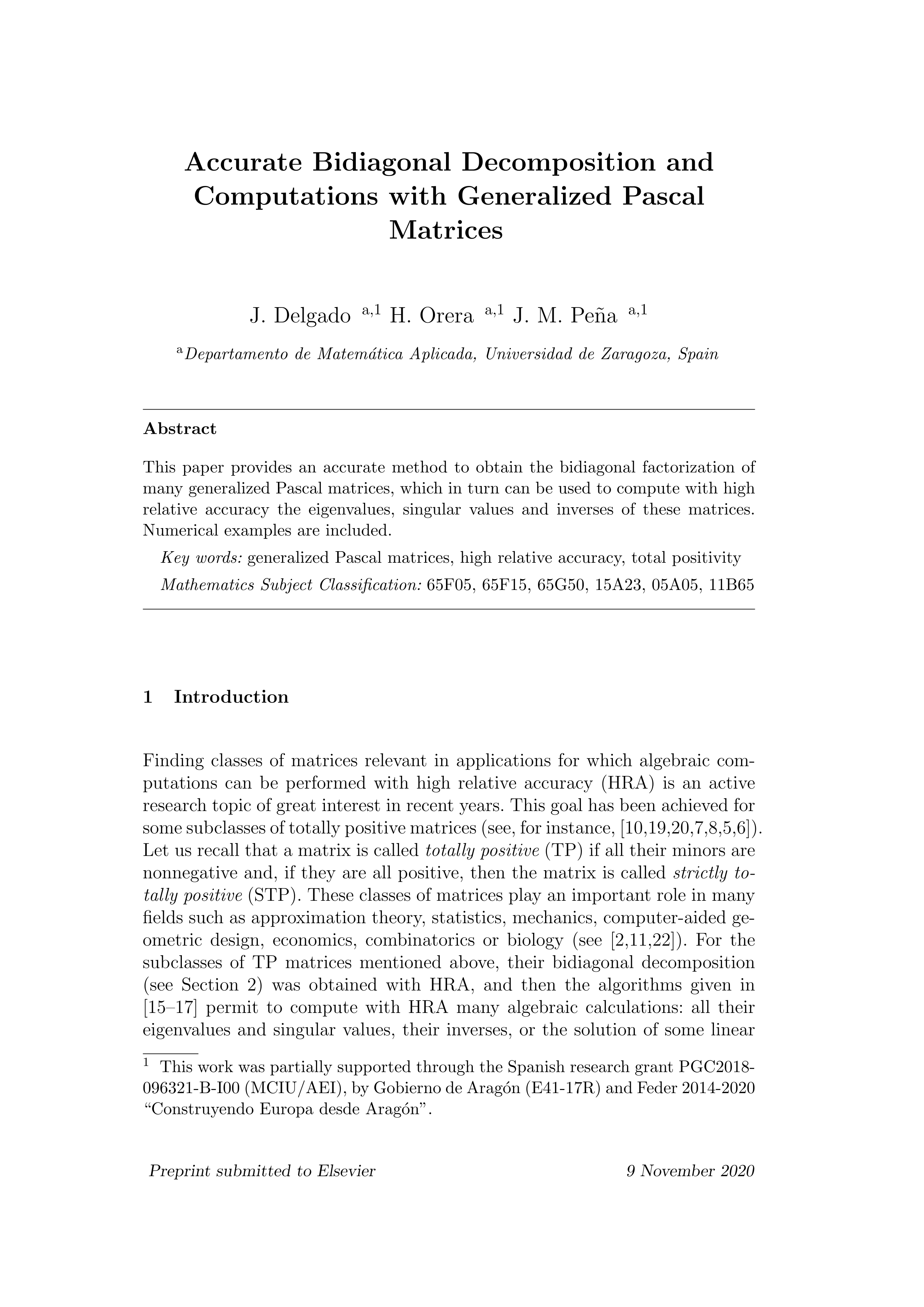 Accurate bidiagonal decomposition and computations with generalized Pascal matrices