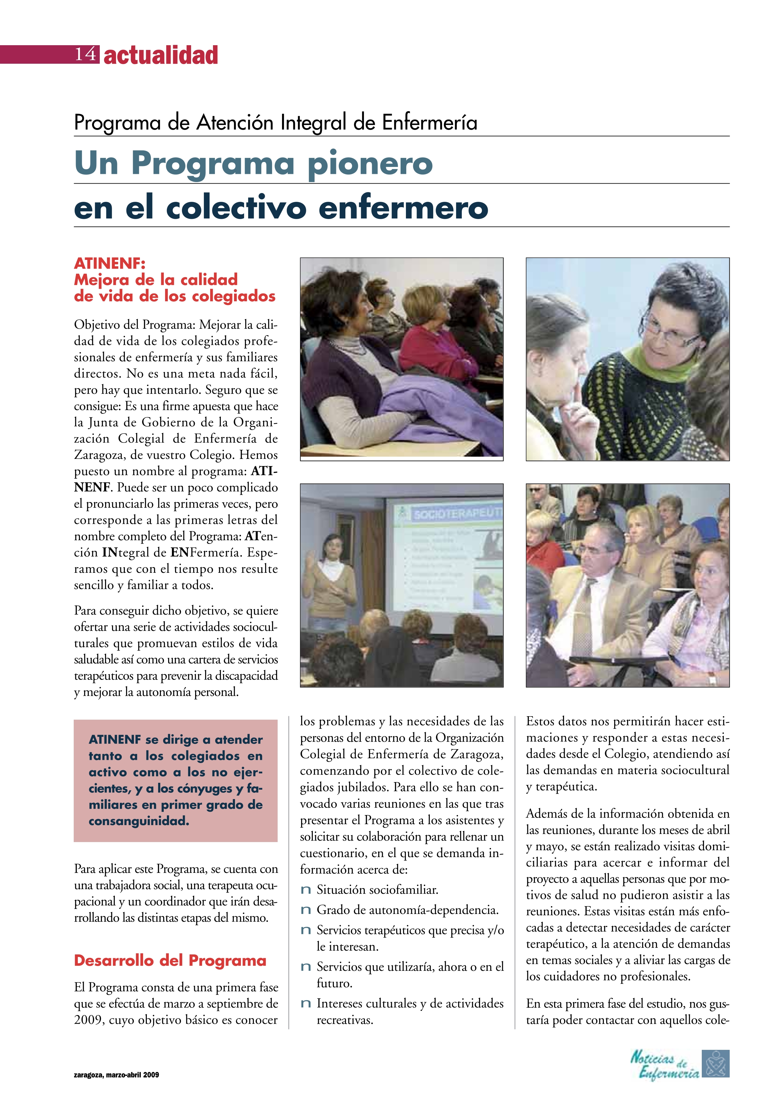 un programa pionero en el colectivo enfermero