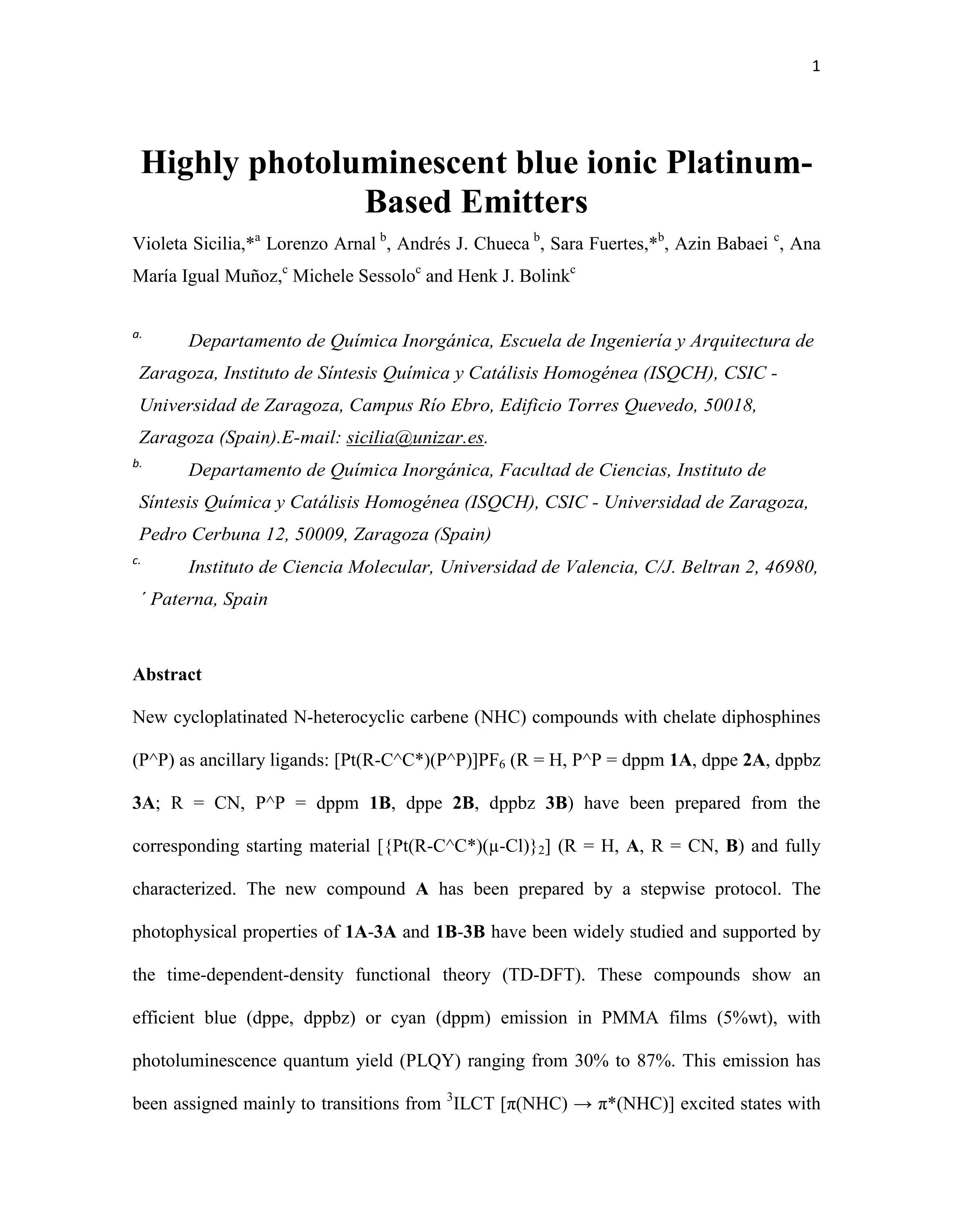 Highly Photoluminescent Blue Ionic Platinum-Based Emitters