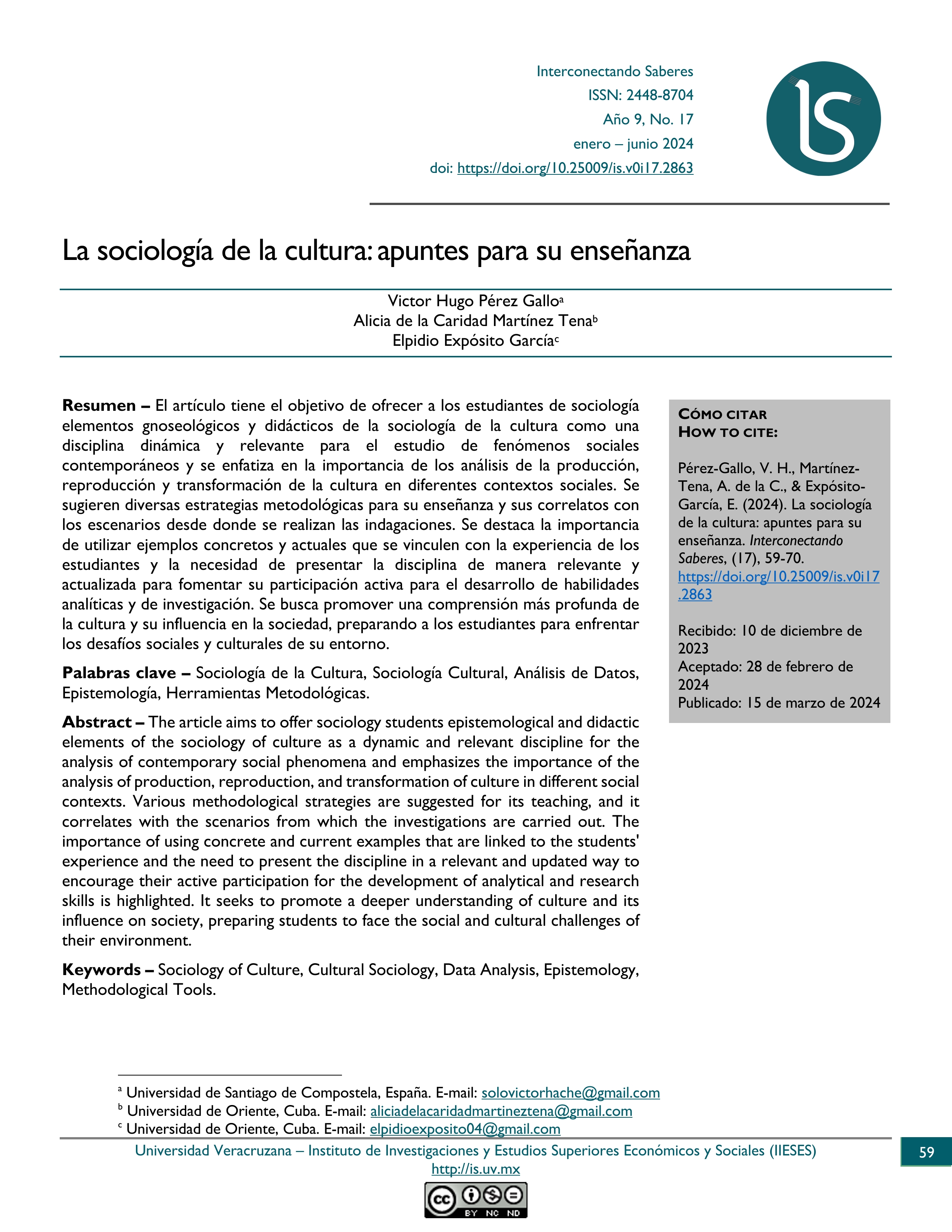 La sociología de la cultura: apuntes para su enseñanza