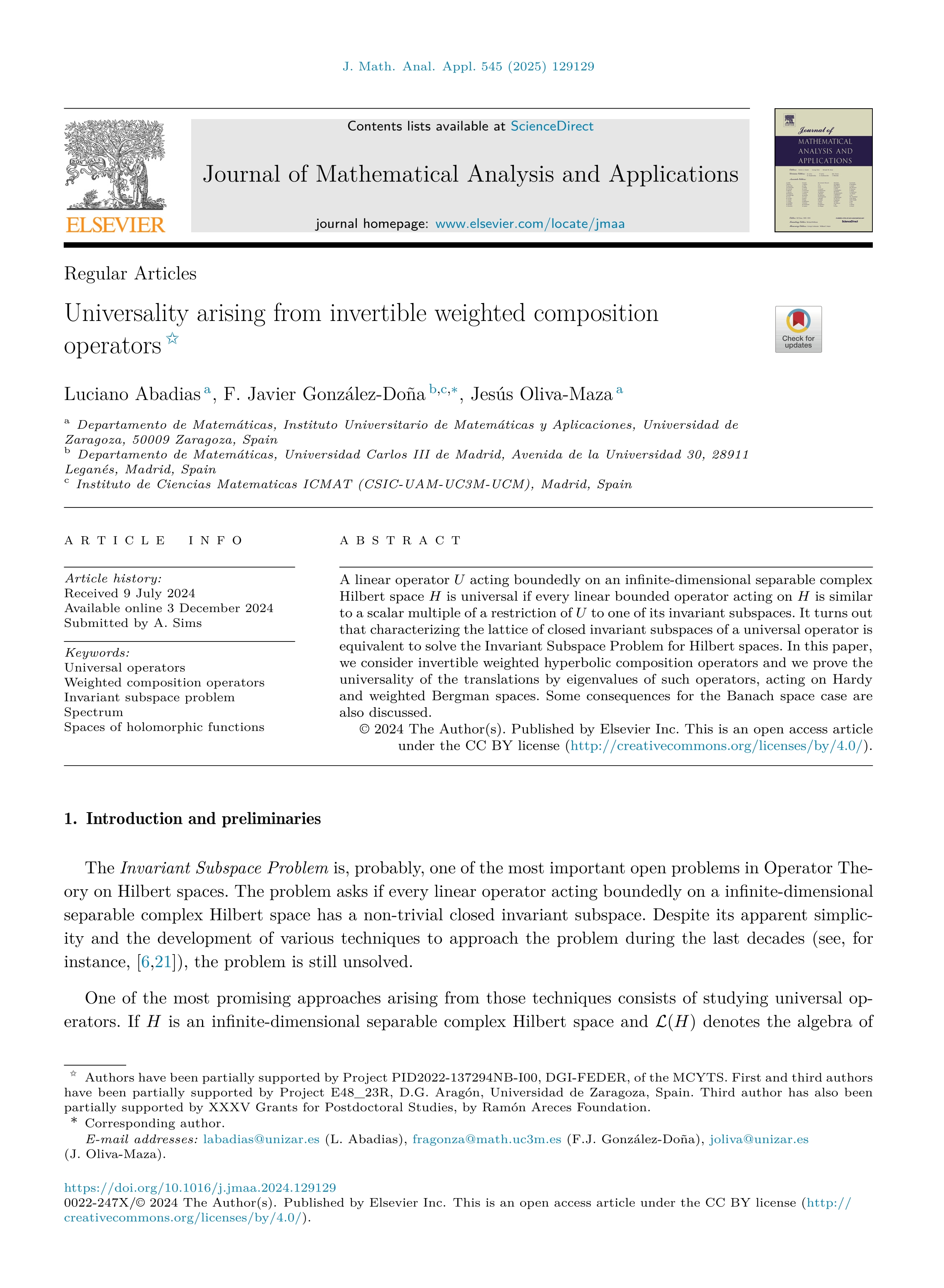 Universality arising from invertible weighted composition operators