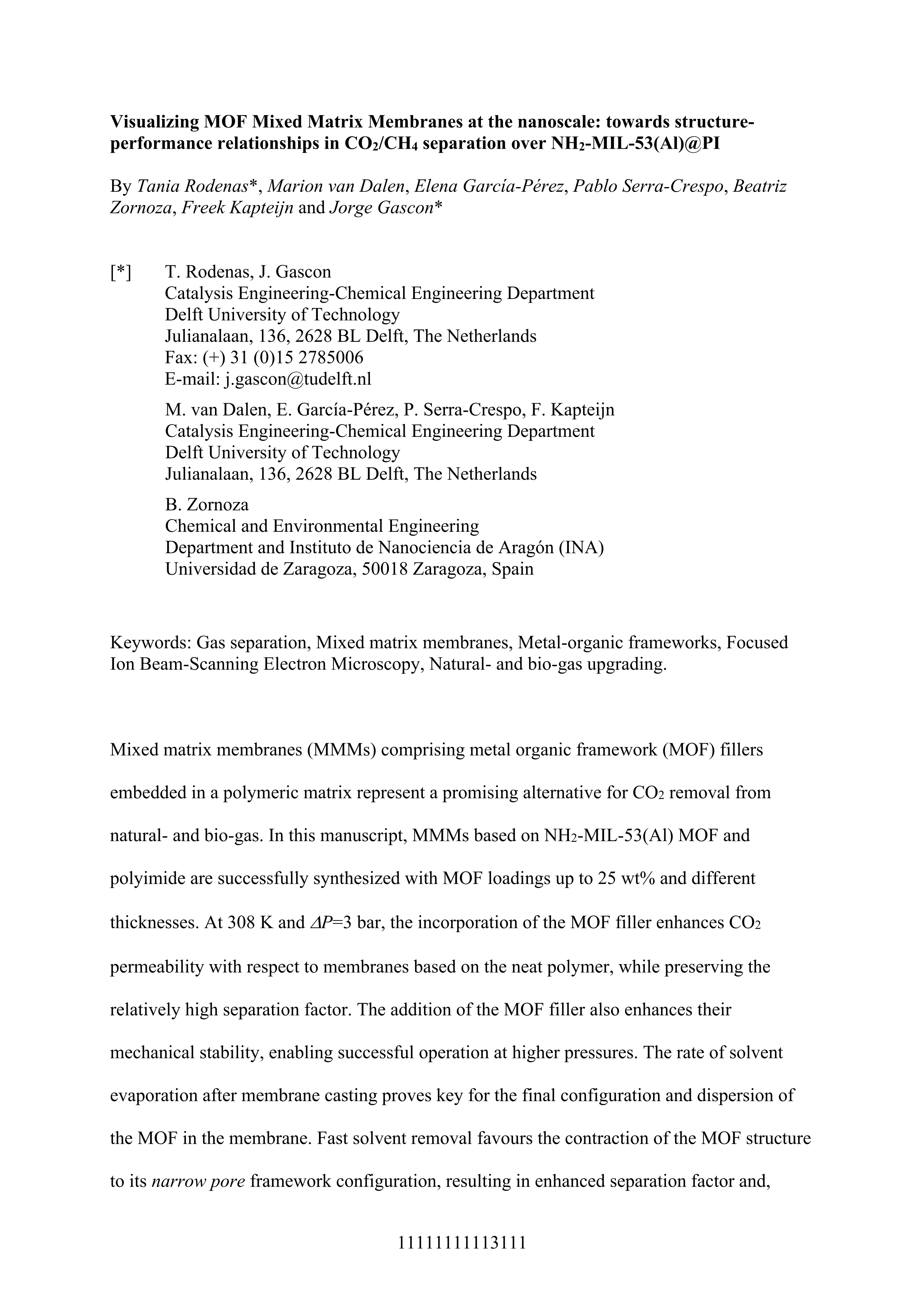 Visualizing mof mixed matrix membranes at the nanoscale: towards structure-performance relationships in co2/ch4 separation over nh2-mil-53(al)@pi