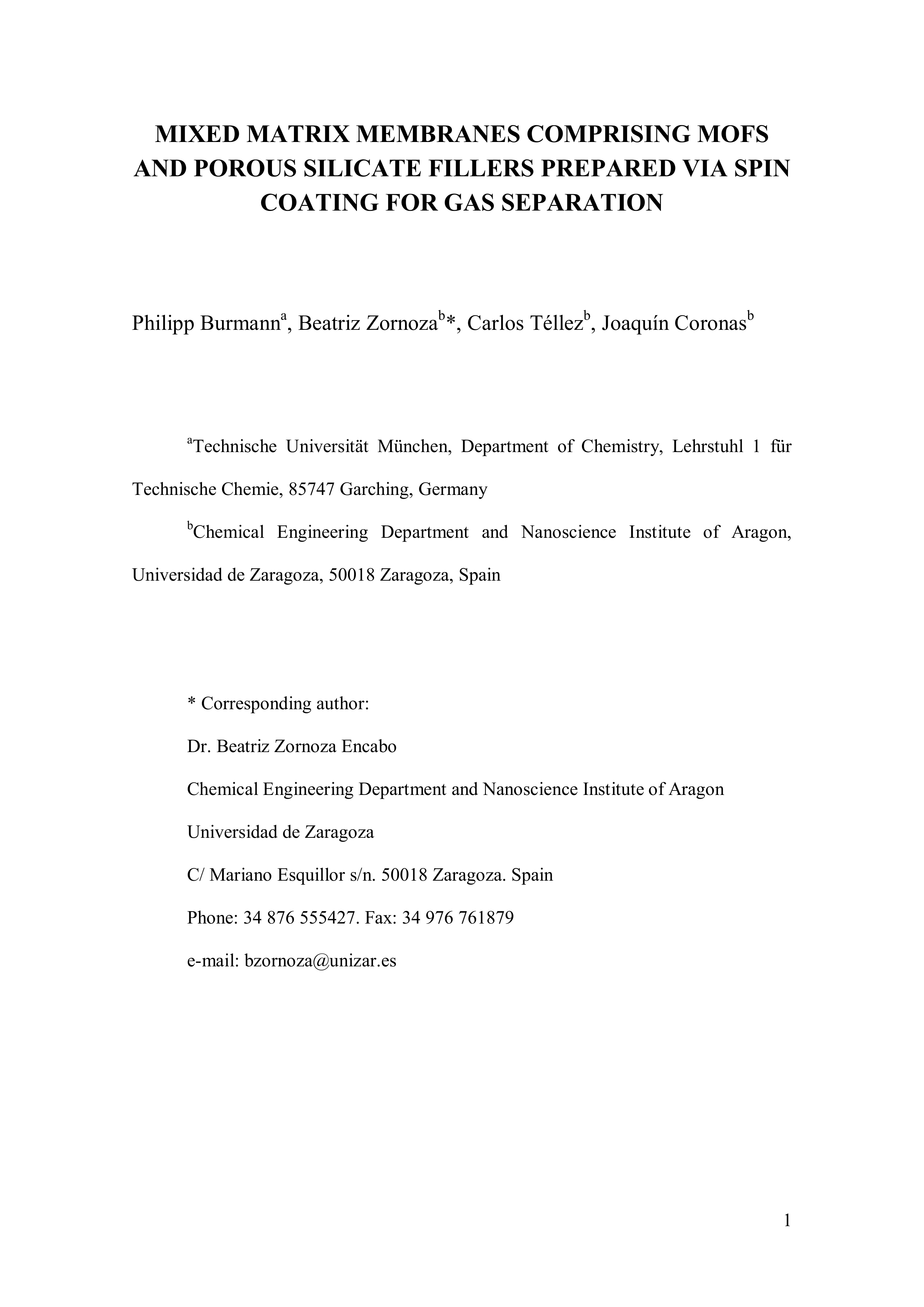 Mixed matrix membranes comprising MOFs and porous silicate fillers prepared via spin coating for gas separation