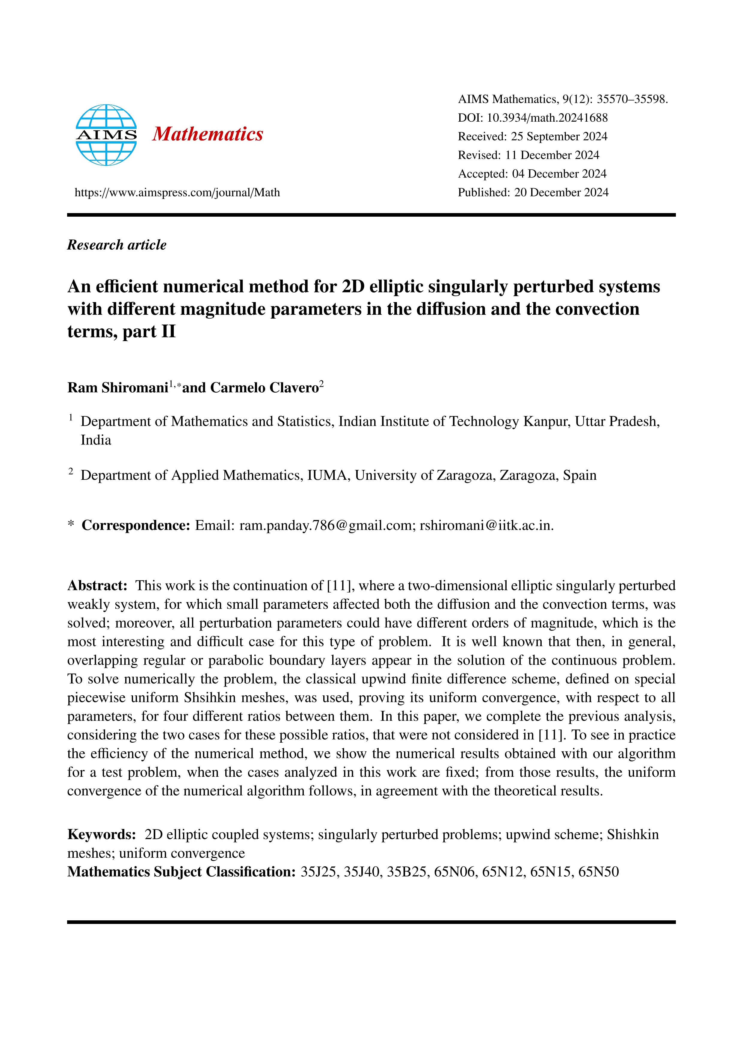 An efficient numerical method for 2D elliptic singularly perturbed systems with different magnitude parameters in the diffusion and the convection terms, part ¿