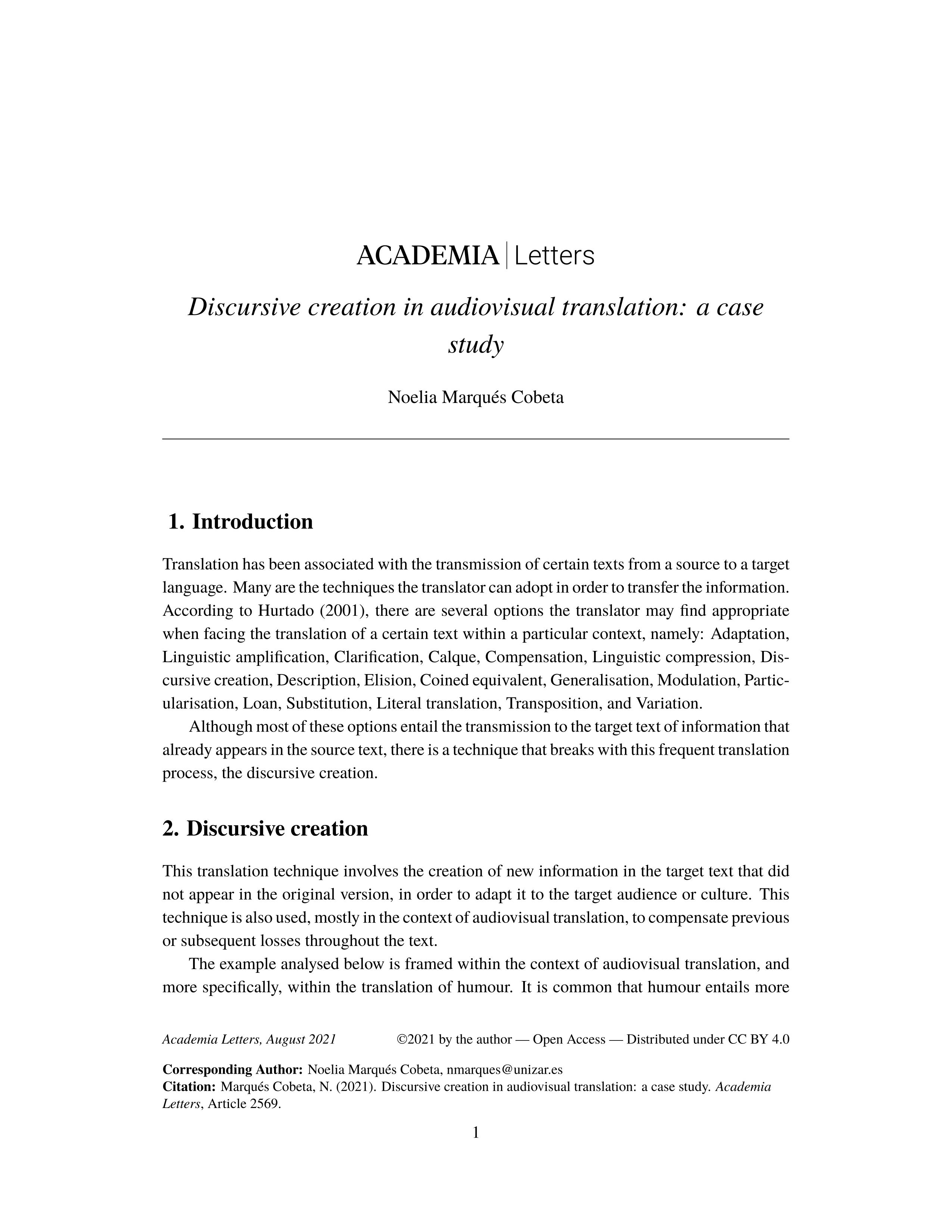 Discursive creation in audiovisual translation: a case study