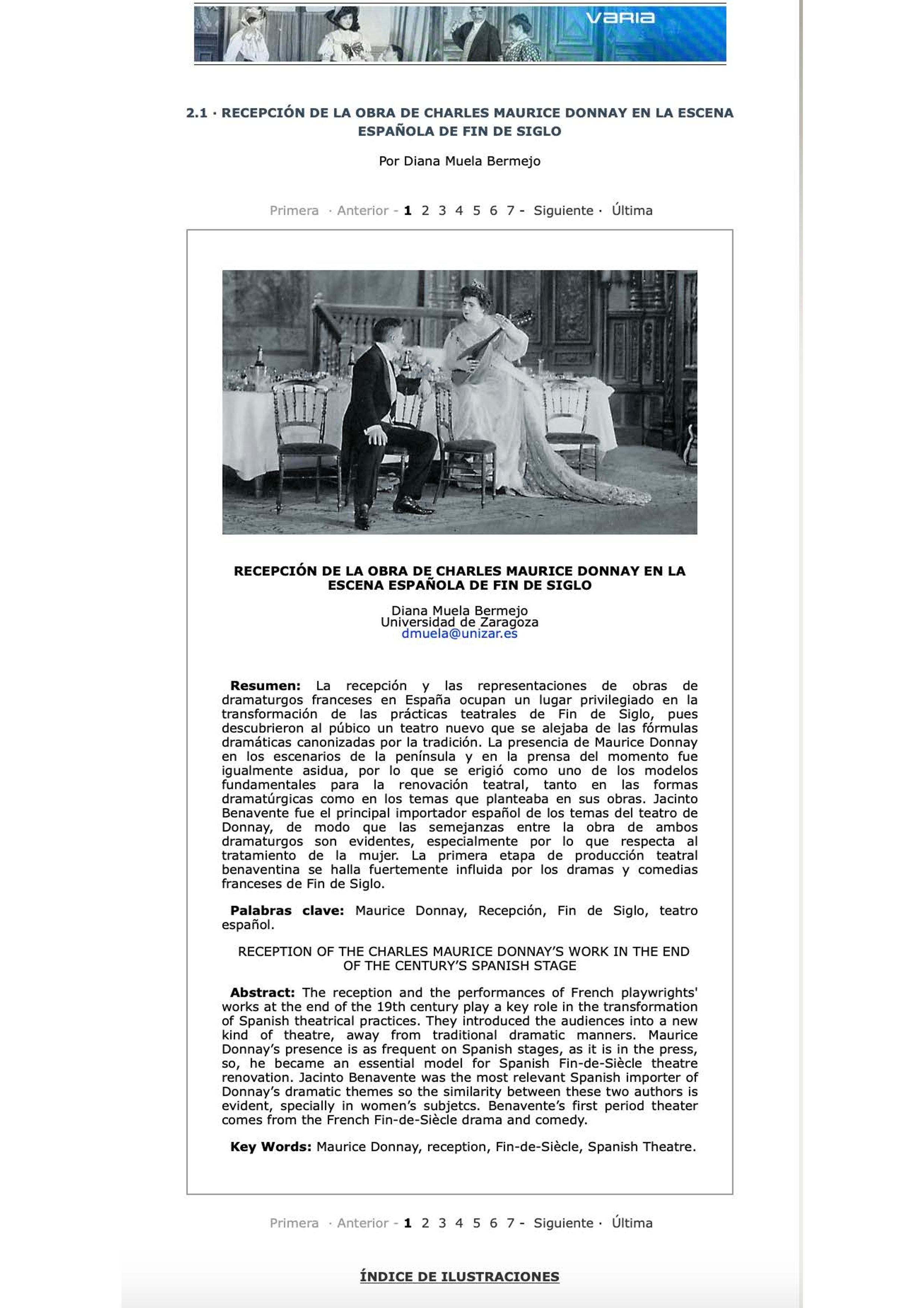 Recepción de la obra de Charles Maurice Donnay en la escena española de fin de siglo