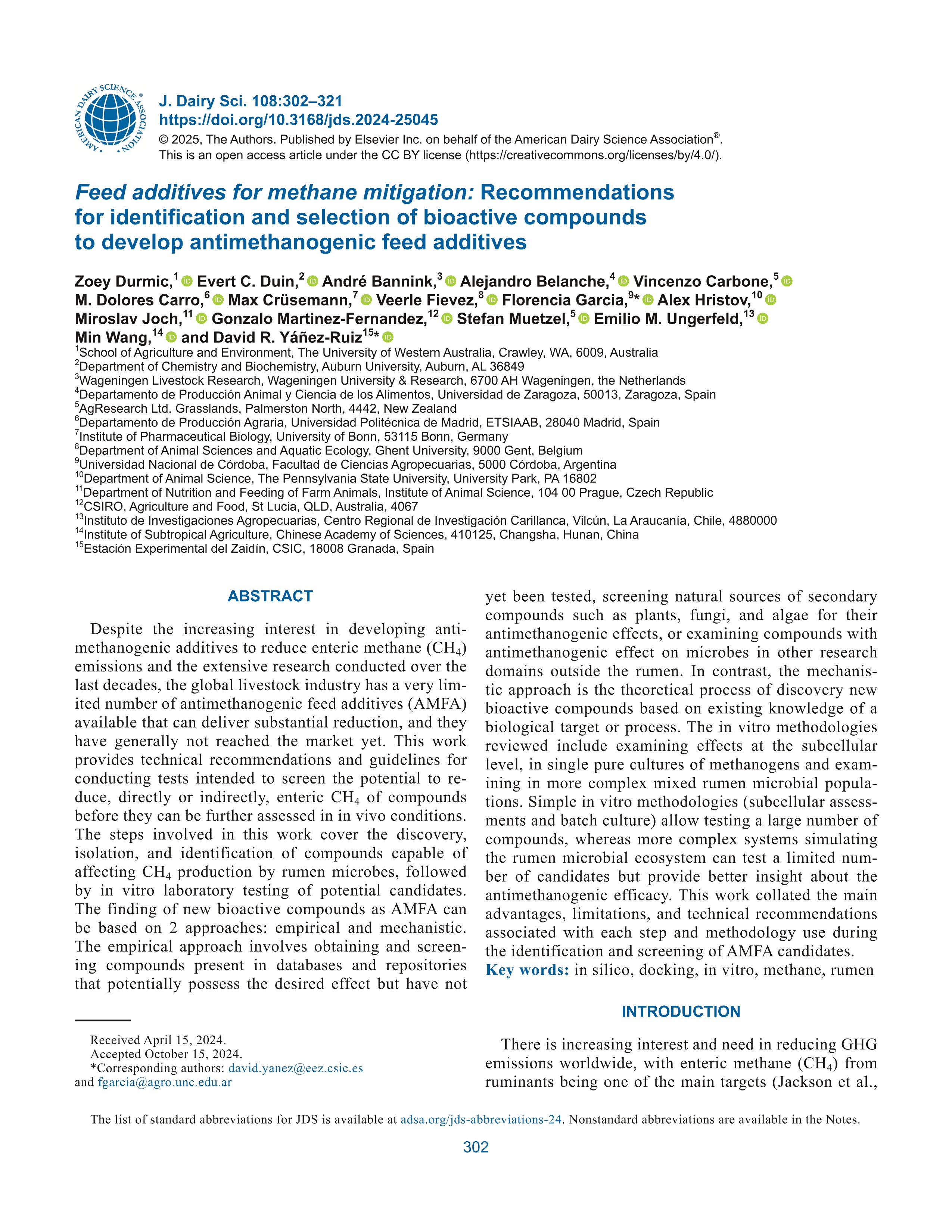 Feed additives for methane mitigation: Recommendations for identification and selection of bioactive compounds to develop antimethanogenic feed additives