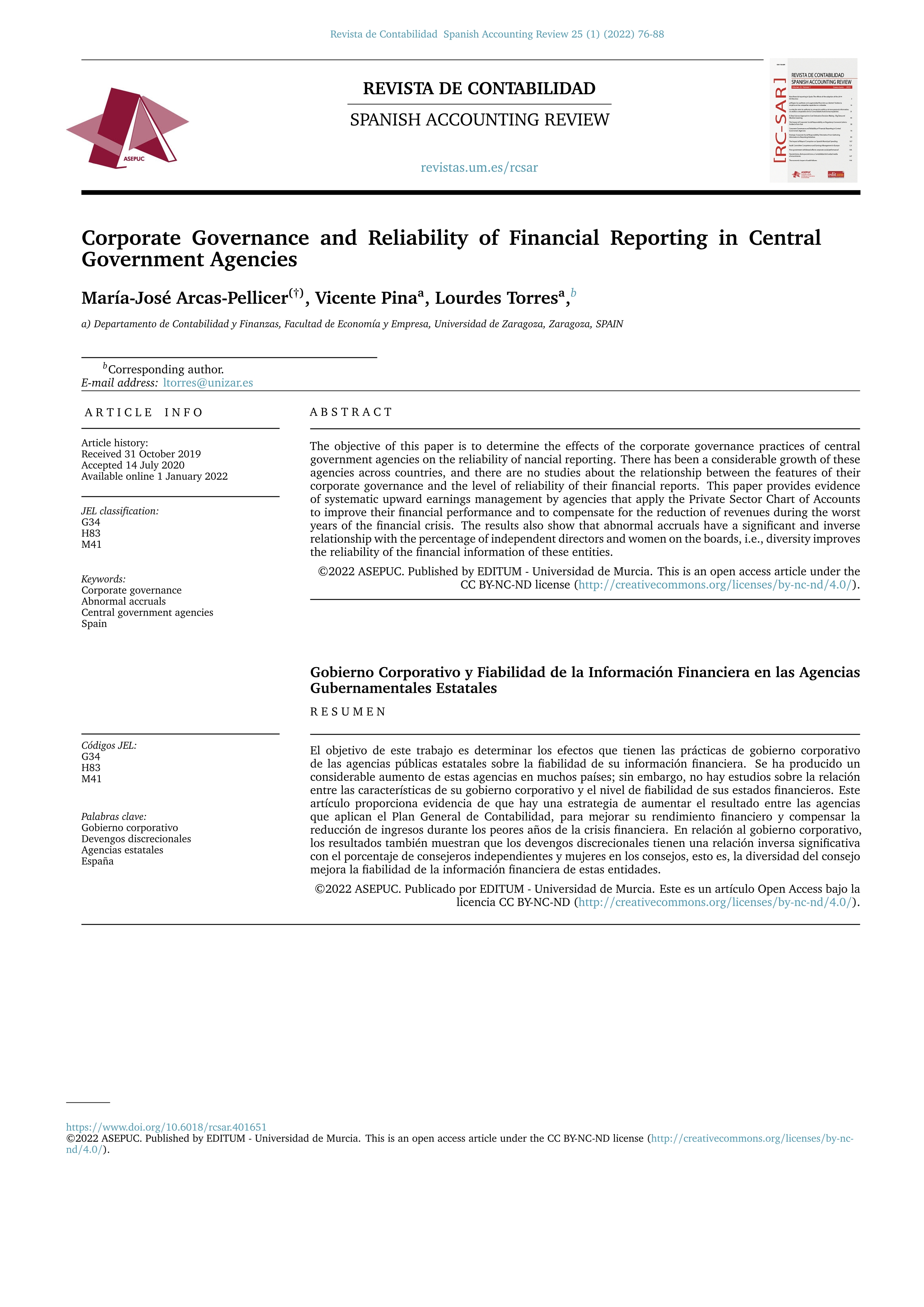 Corporate Governance and Reliability of Financial Reporting in Central Government Agencies