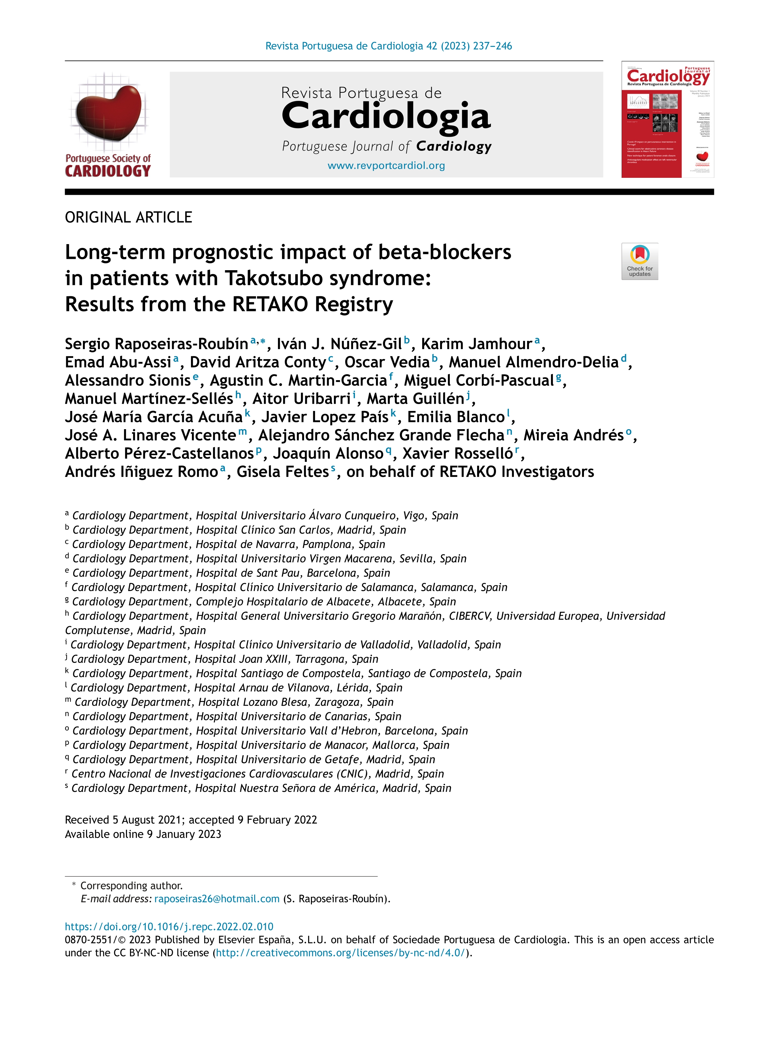 Long-term prognostic impact of beta-blockers in patients with Takotsubo syndrome: Results from the RETAKO Registry