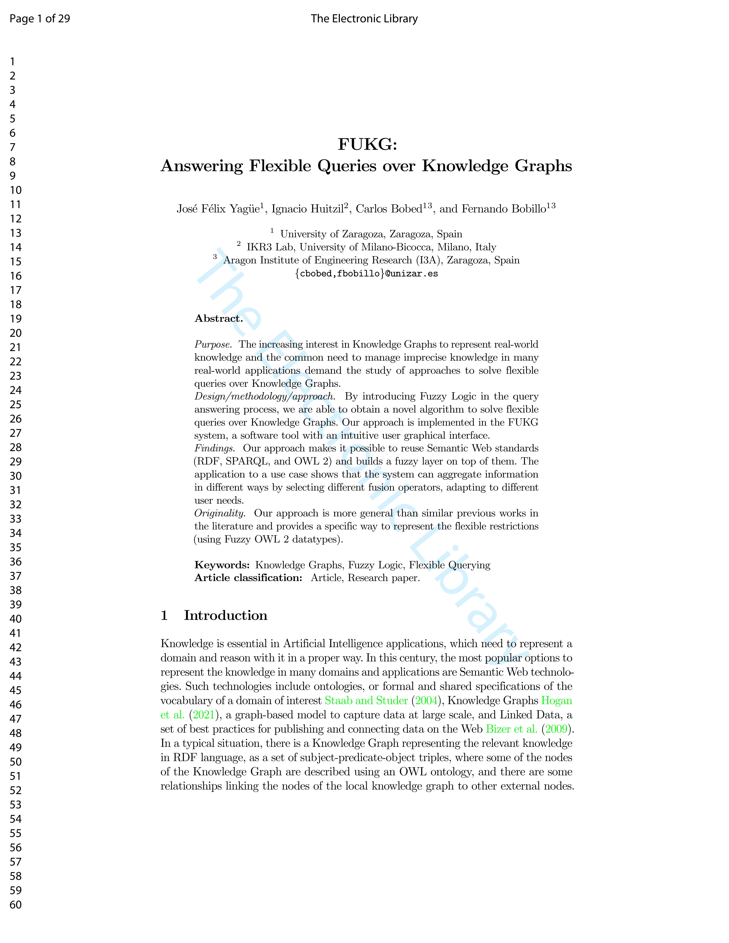 FUKG: answering flexible queries over knowledge graphs