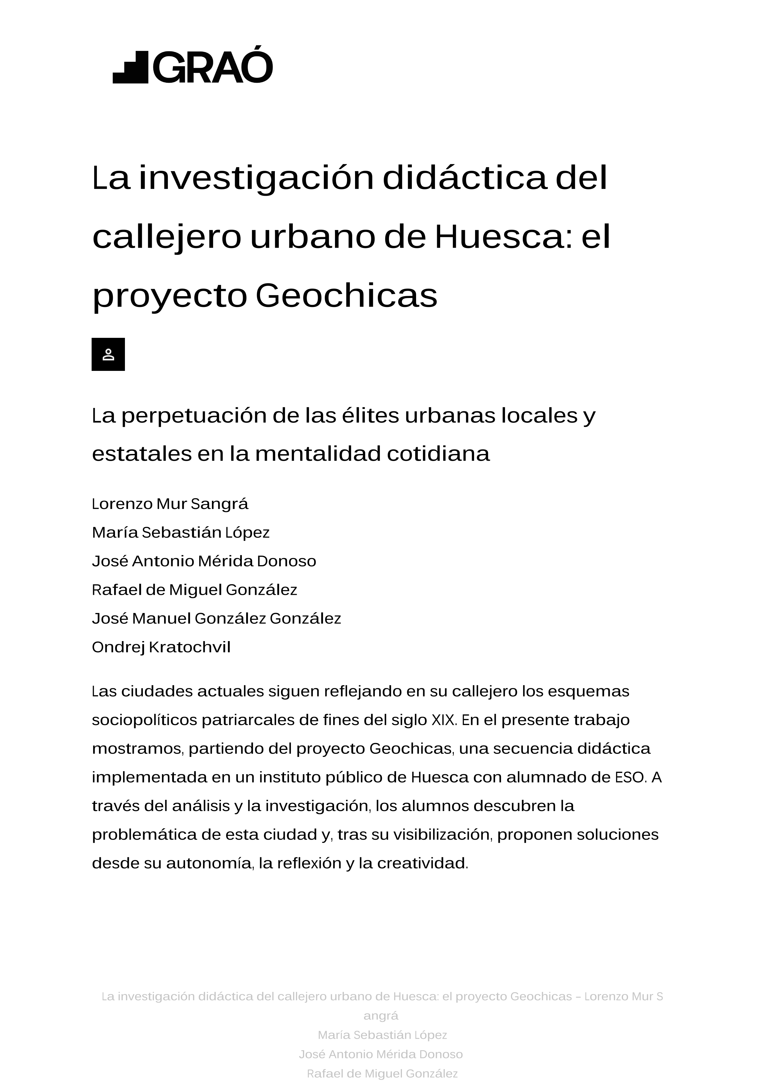 La investigación didáctica del callejero urbano de Huesca: el proyecto Geochicas