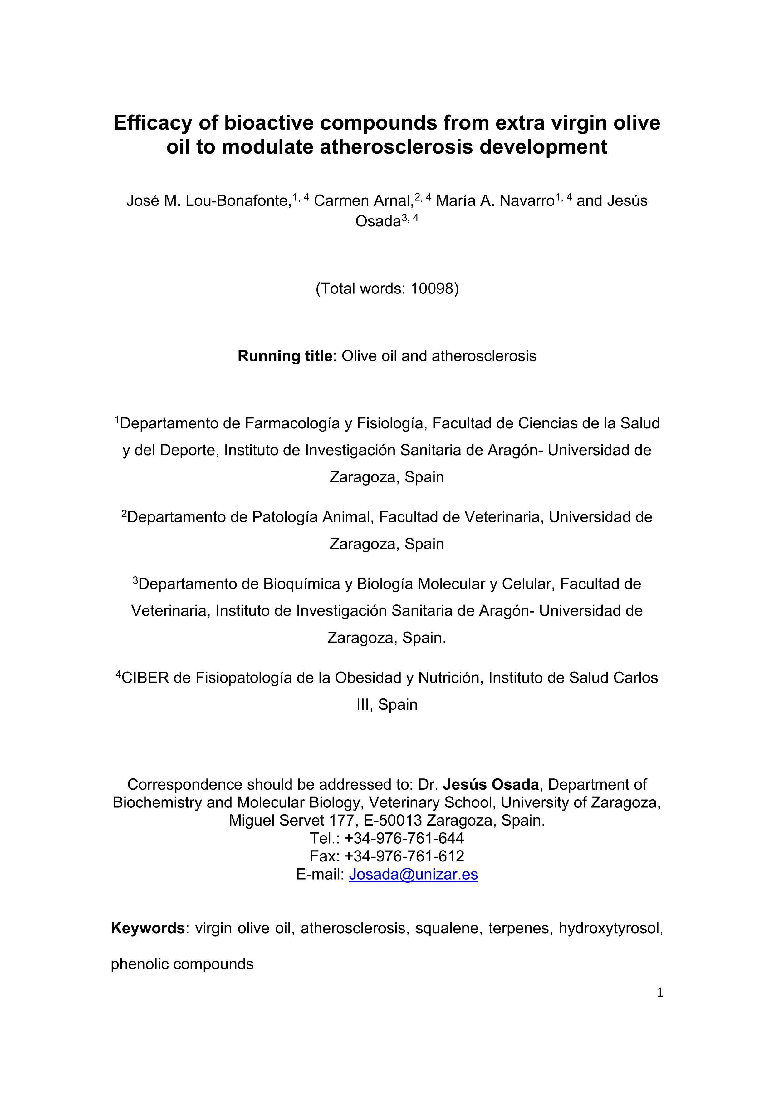 Efficacy of bioactive compounds from extra virgin olive oil to modulate atherosclerosis development