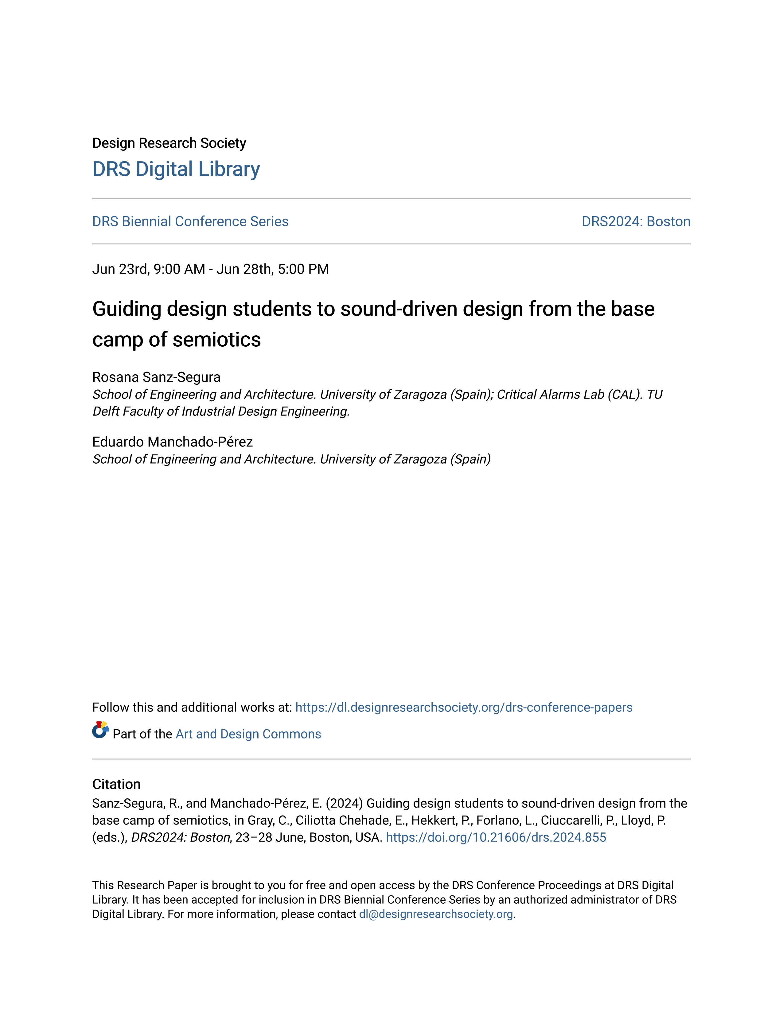 Guiding design students to sound-driven design from the base camp of semiotics