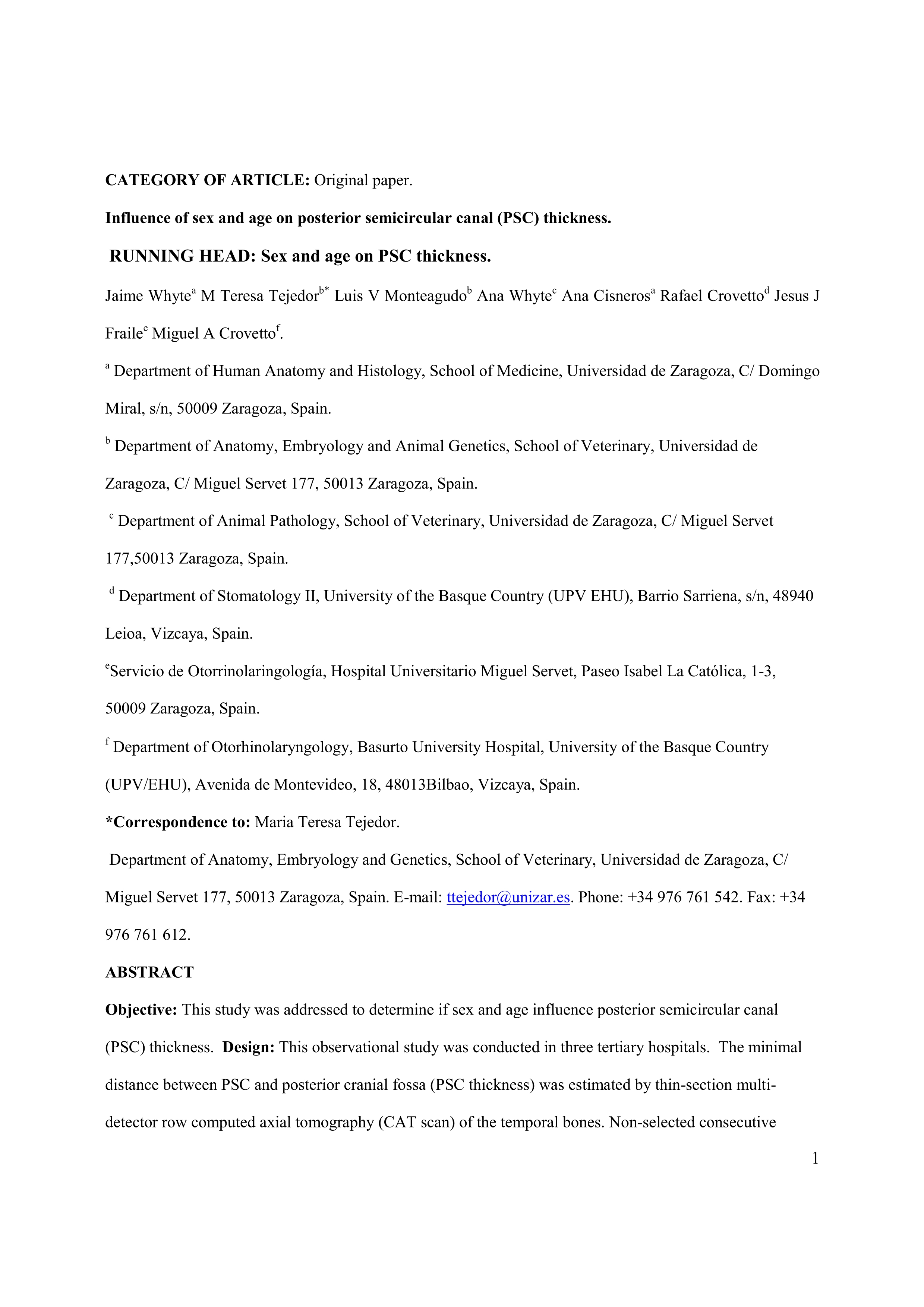 Influence of Sex and Age on Posterior Semicircular Canal Thickness