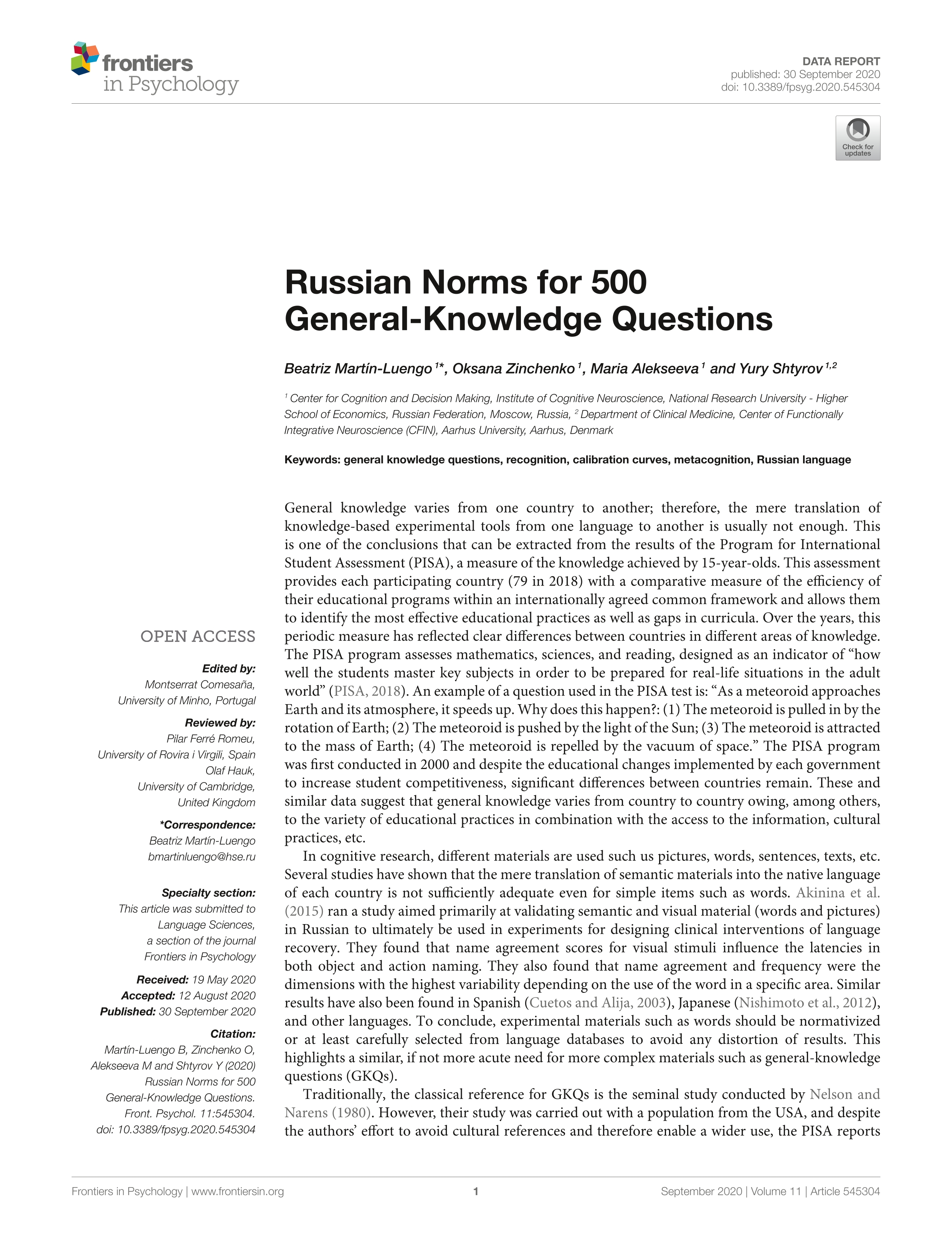 Russian norms for 500 general-knowledge questions