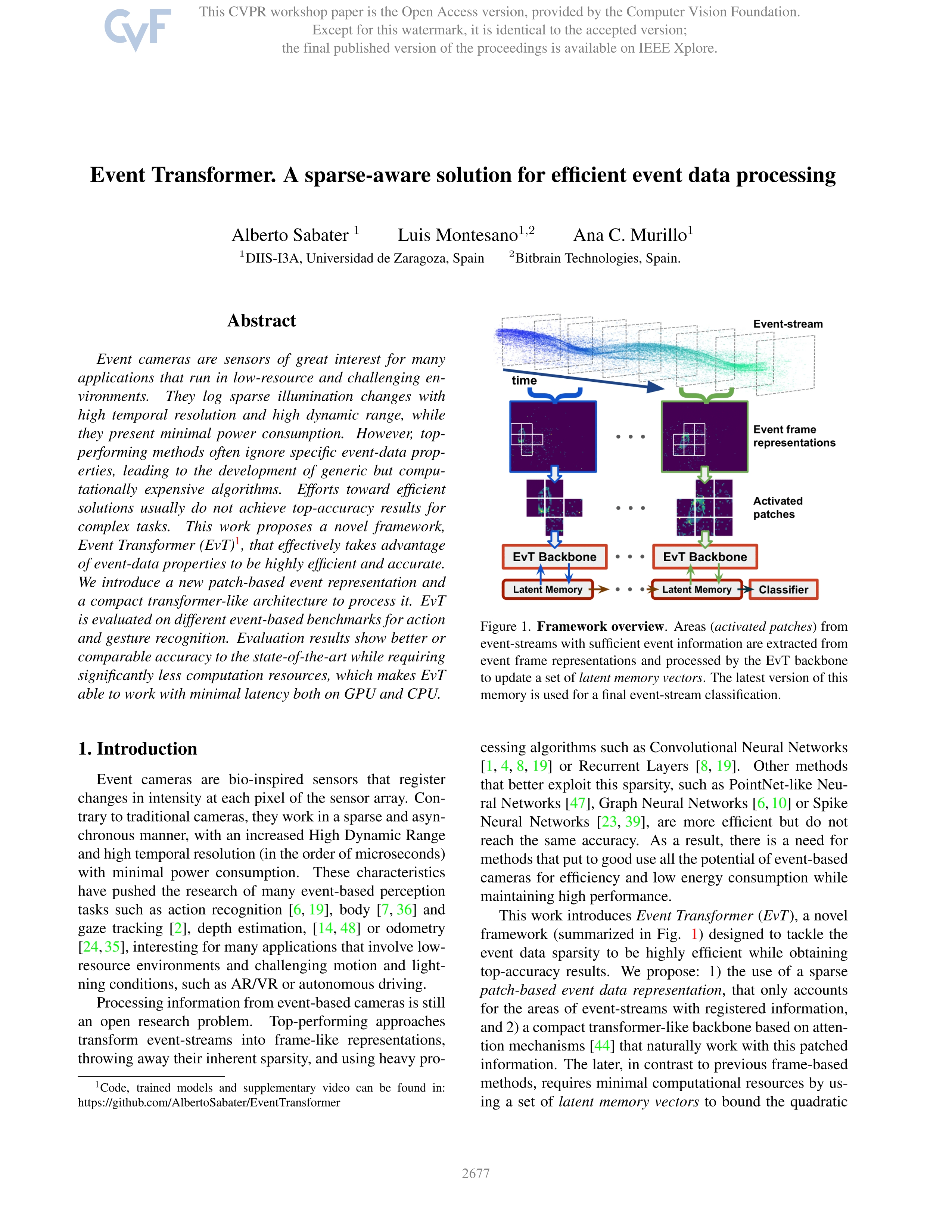 Event Transformer. A sparse-aware solution for efficient event data processing