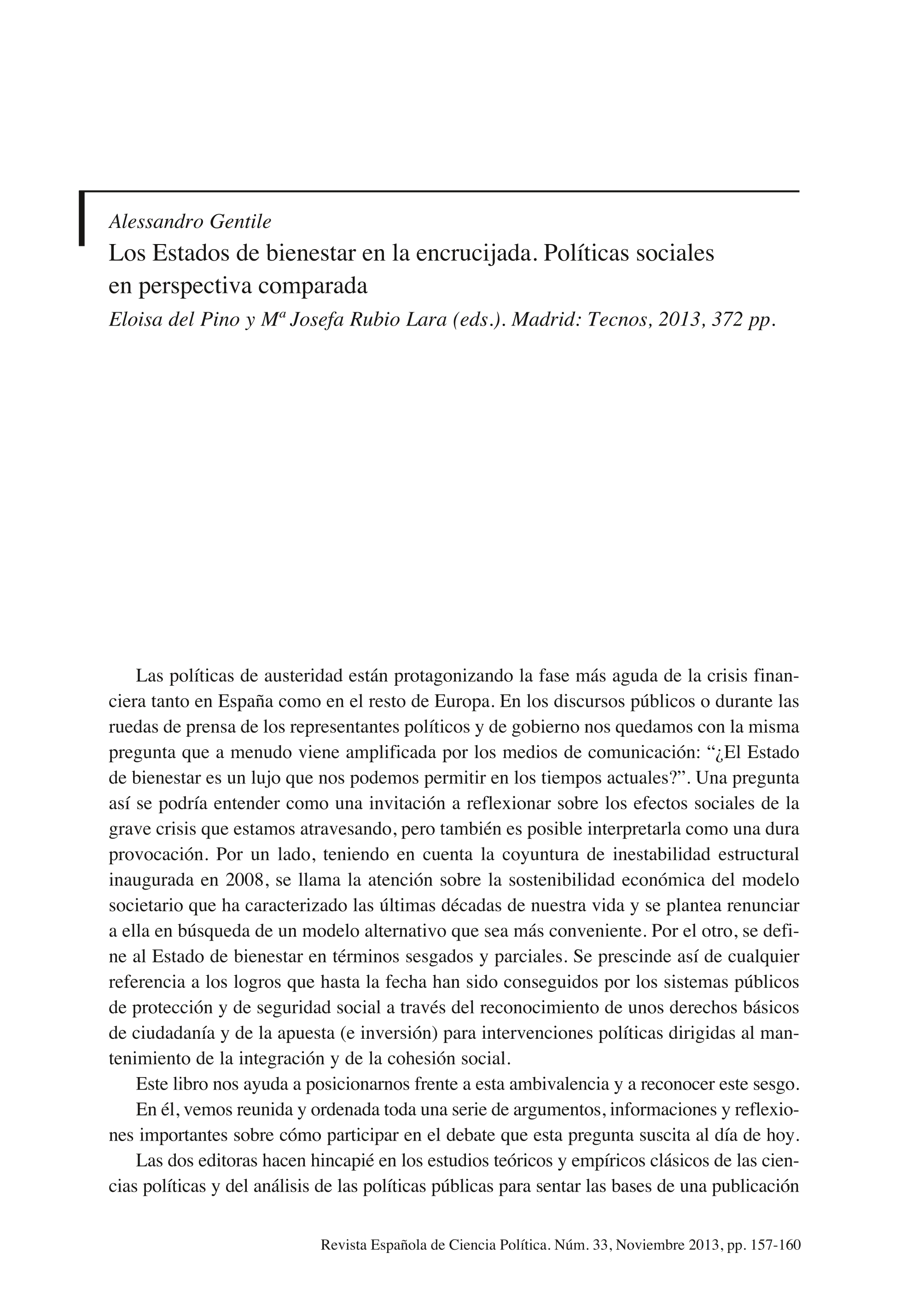 Los Estados de Bienestar en la encrucijada. Políticas sociales en perspectiva comparada