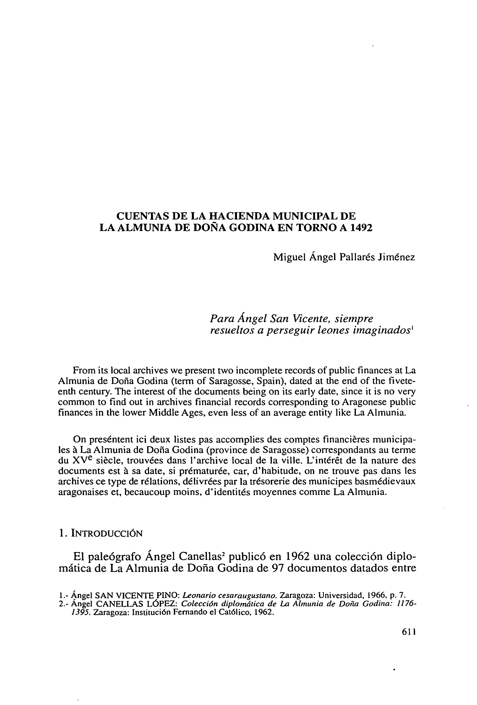 Cuentas de la hacienda municipal de La Almunia de Doña Godina en torno a 1492