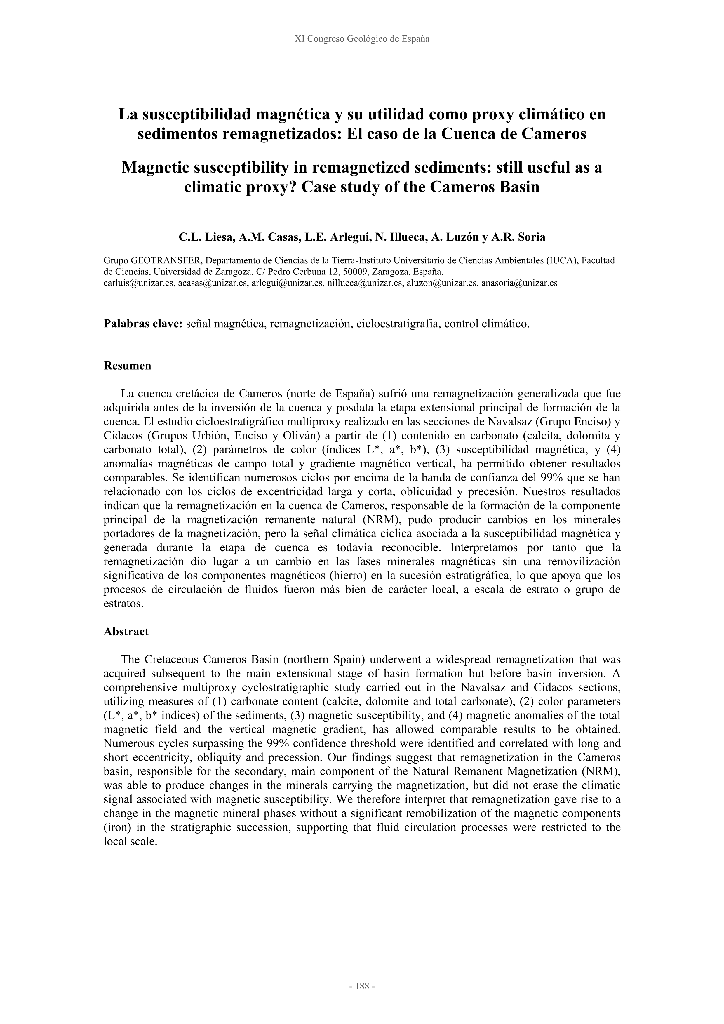 La susceptibilidad magnética y su utilidad como proxy climático en sedimentos remagnetizados