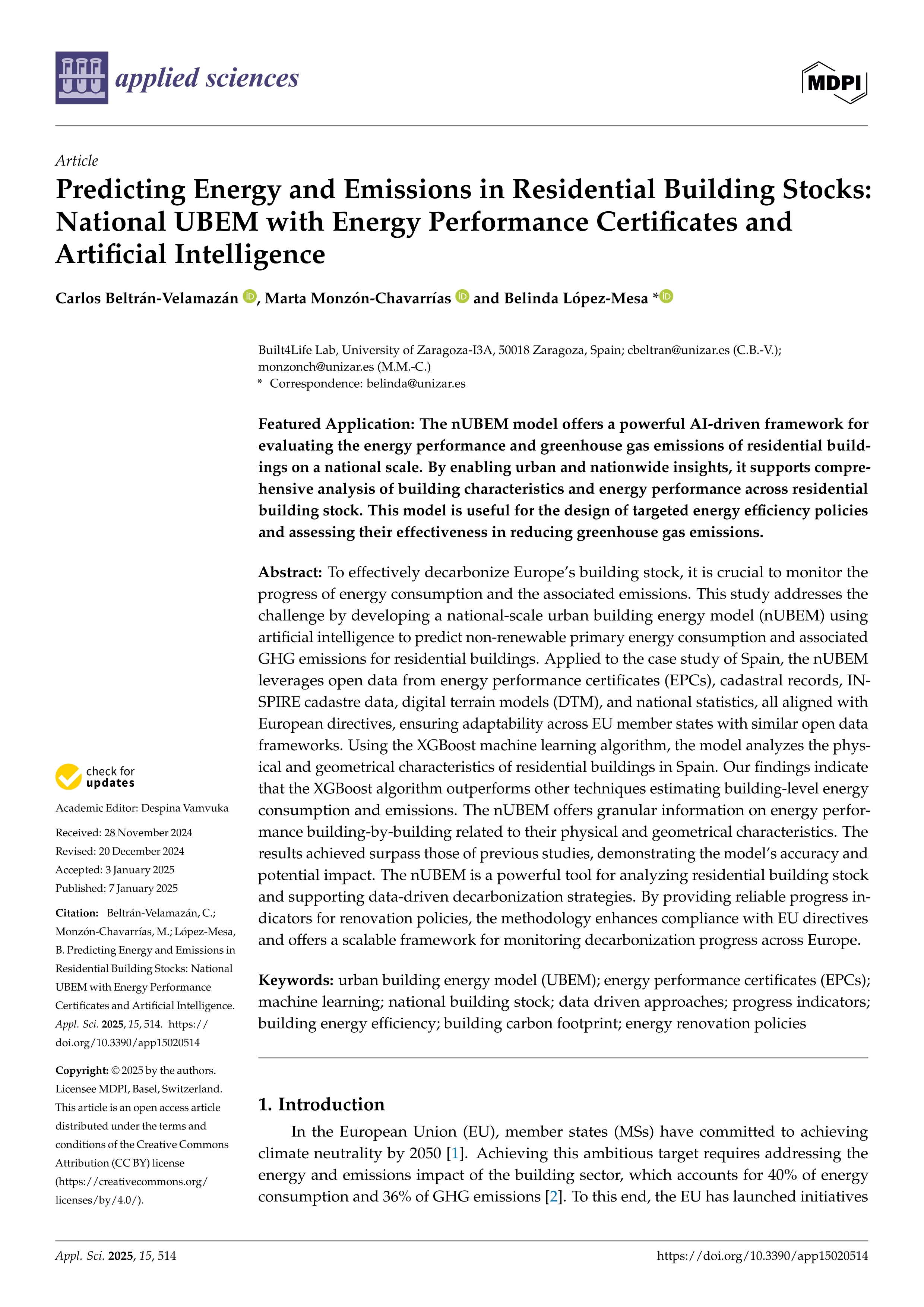 Predicting Energy and Emissions in Residential Building Stocks: National UBEM with Energy Performance Certificates and Artificial Intelligence