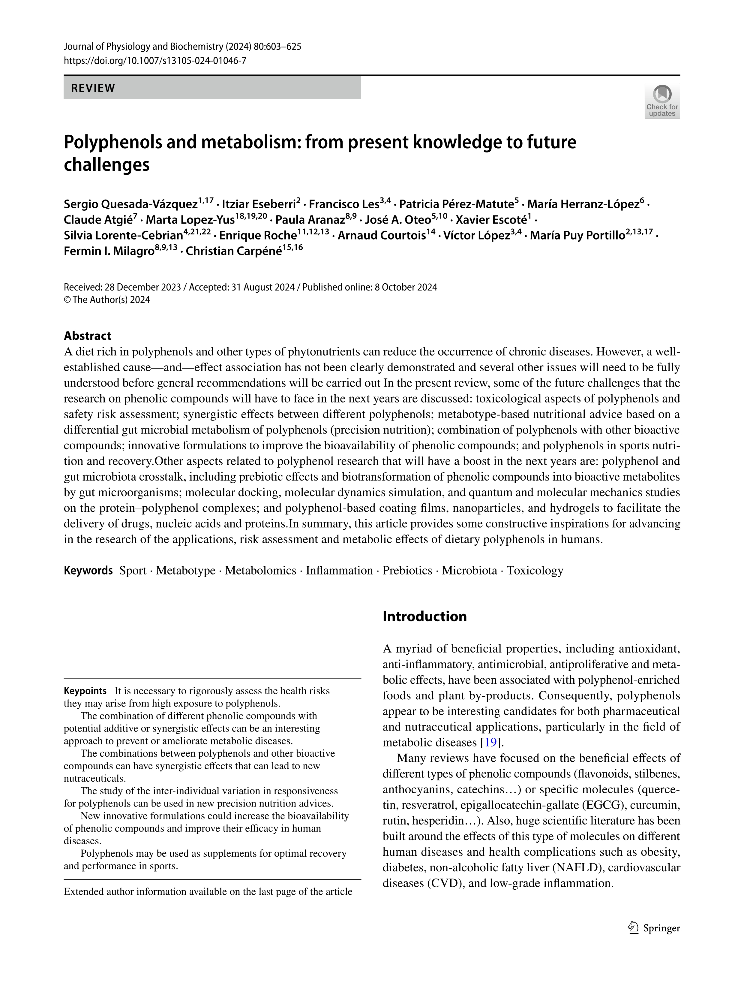 Polyphenols and metabolism: from present knowledge to future challenges