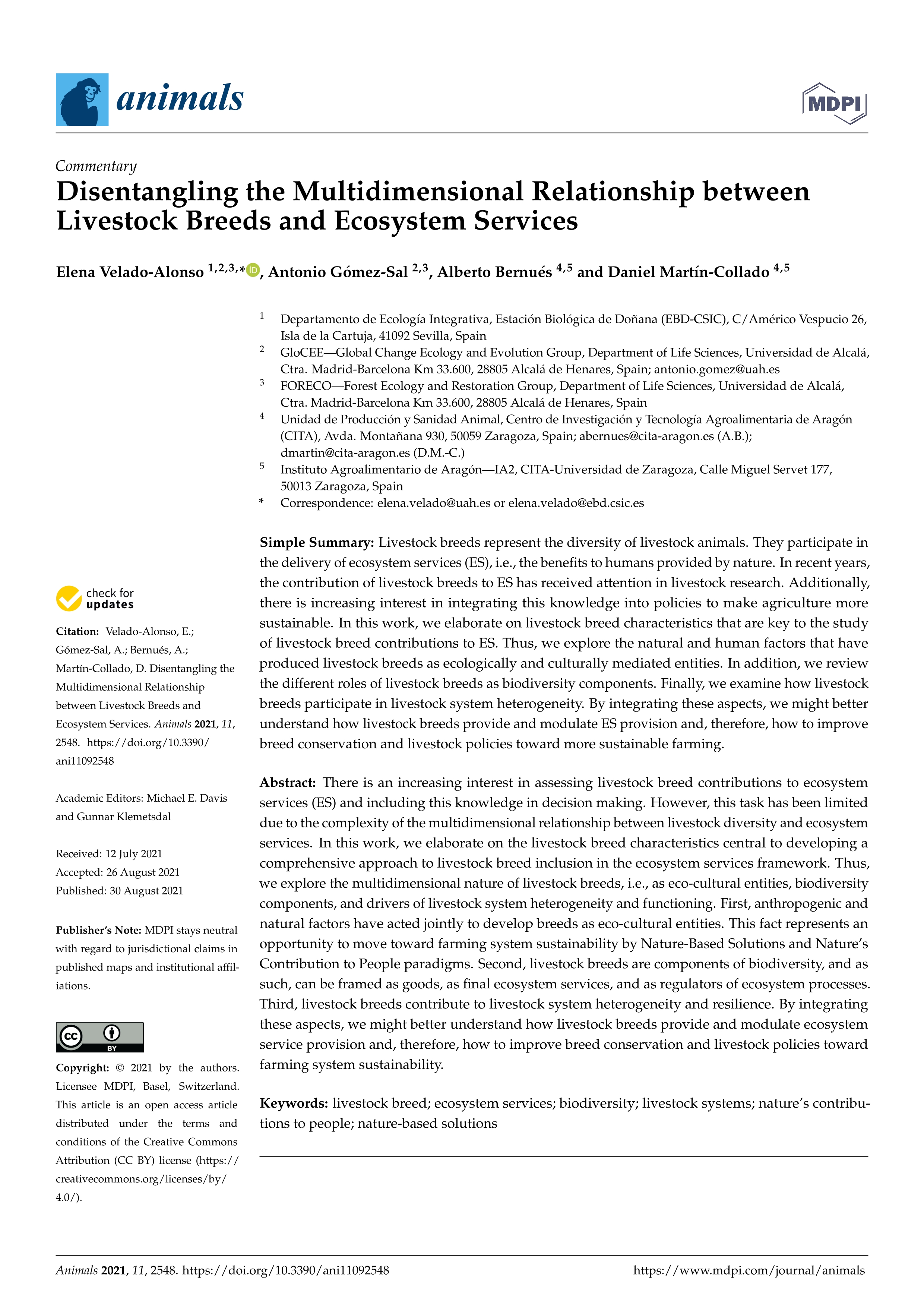 Disentangling the Multidimensional Relationship between Livestock Breeds and Ecosystem Services