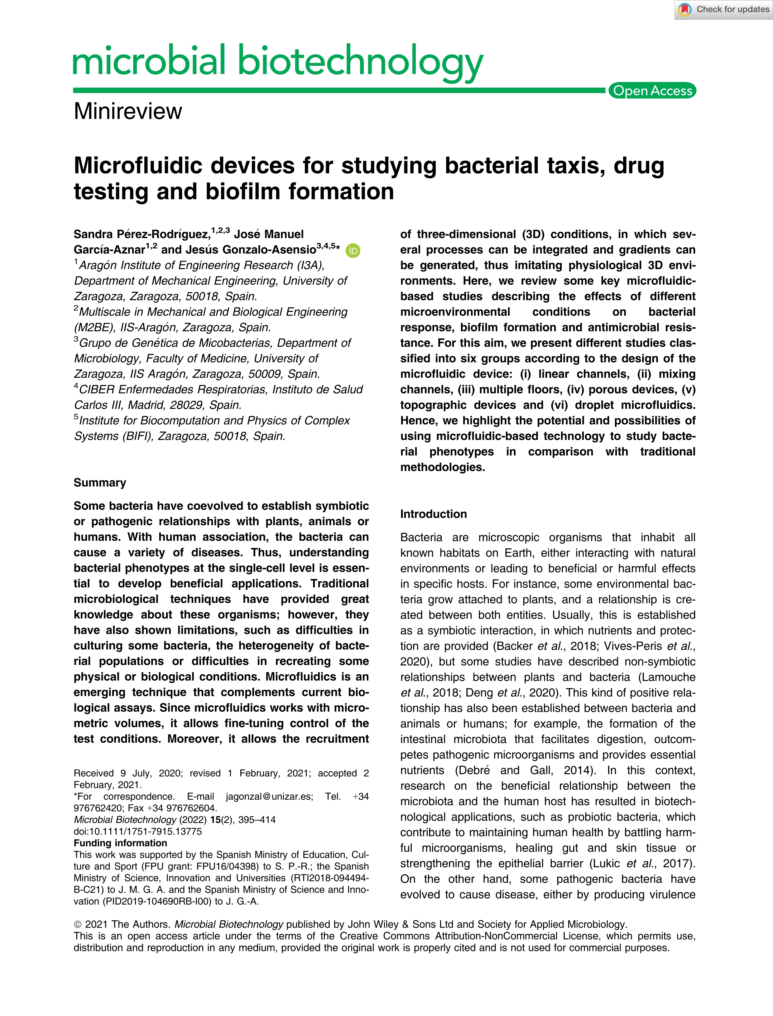 Microfluidic devices for studying bacterial taxis, drug testing and biofilm formation