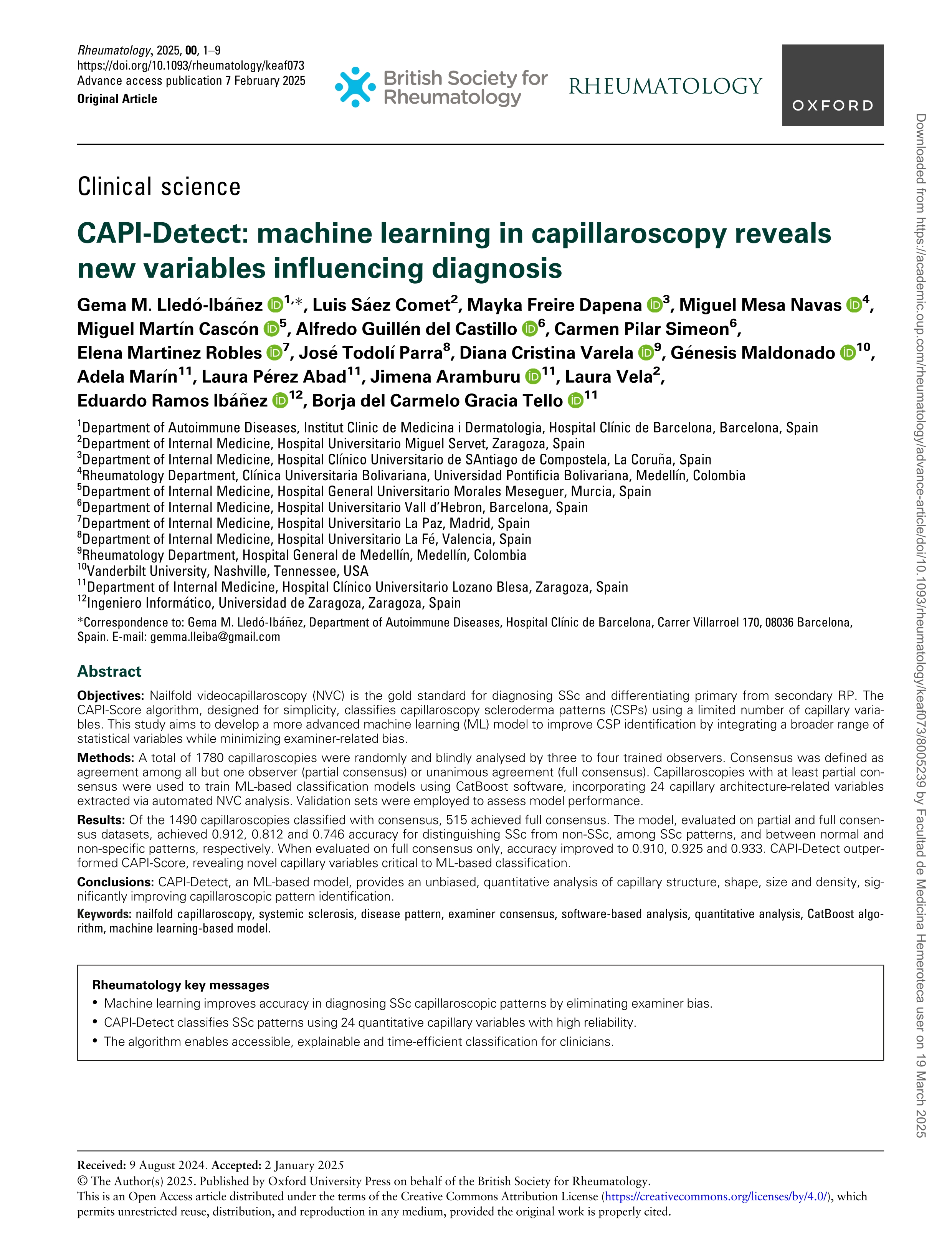 CAPI-Detect: machine learning in capillaroscopy reveals new variables influencing diagnosis