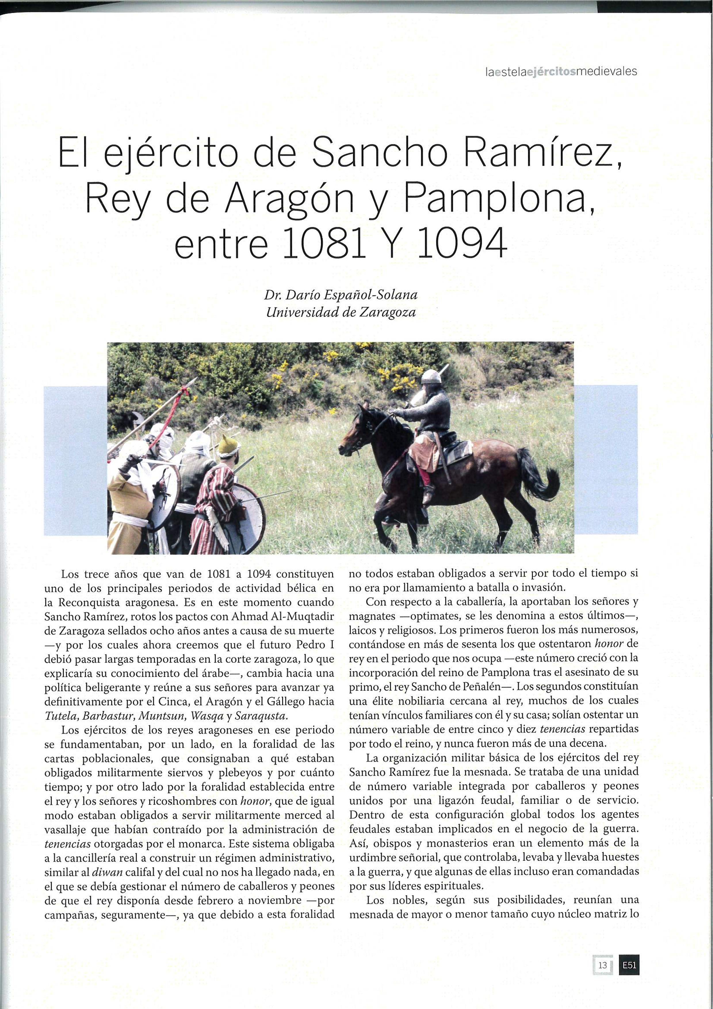 El ejército de Sancho Ramírez, rey de Aragón y Pamplona, entre 1081 y 1094