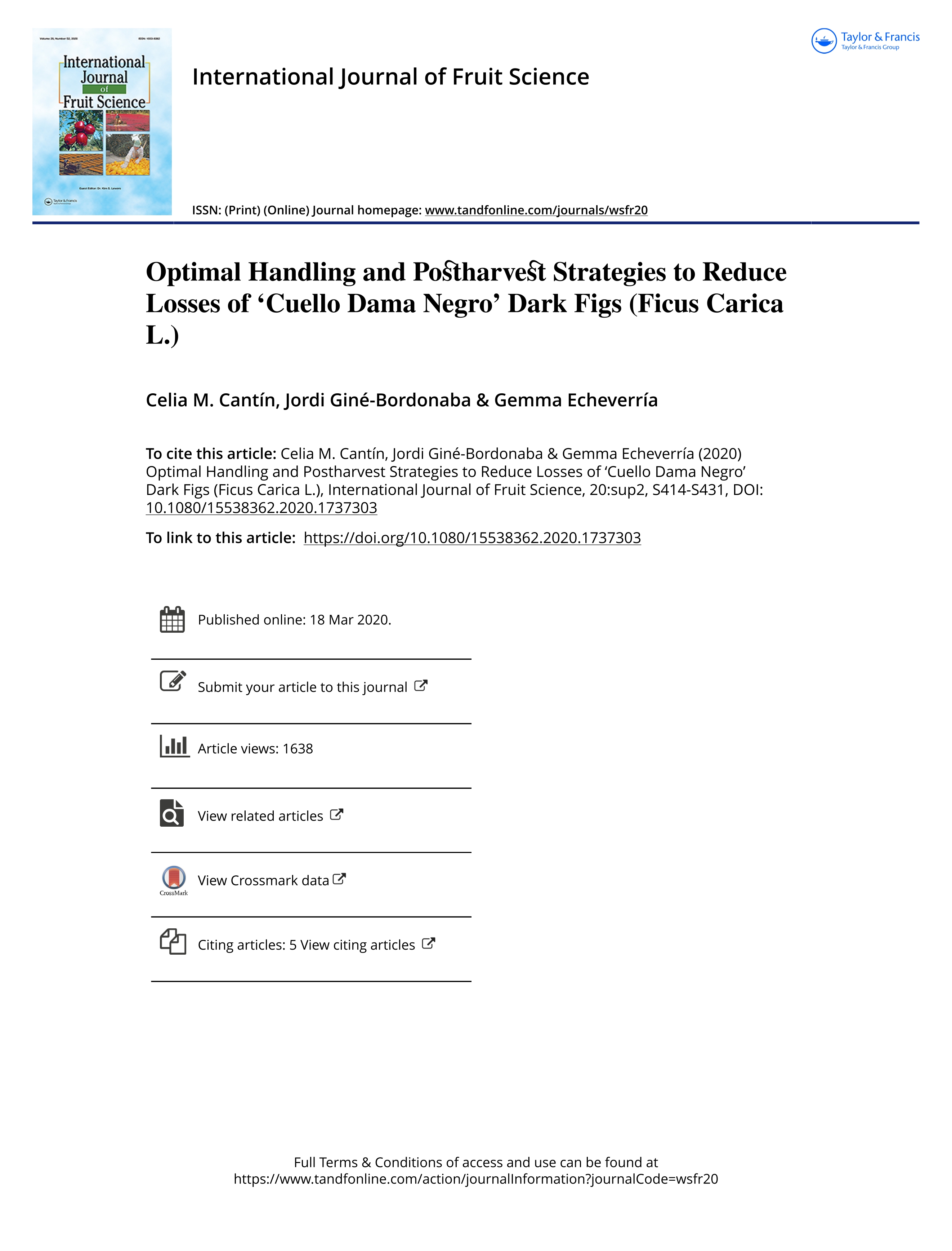Optimal Handling and Postharvest Strategies to Reduce Losses of ‘Cuello Dama Negro’ Dark Figs (Ficus Carica L.)
