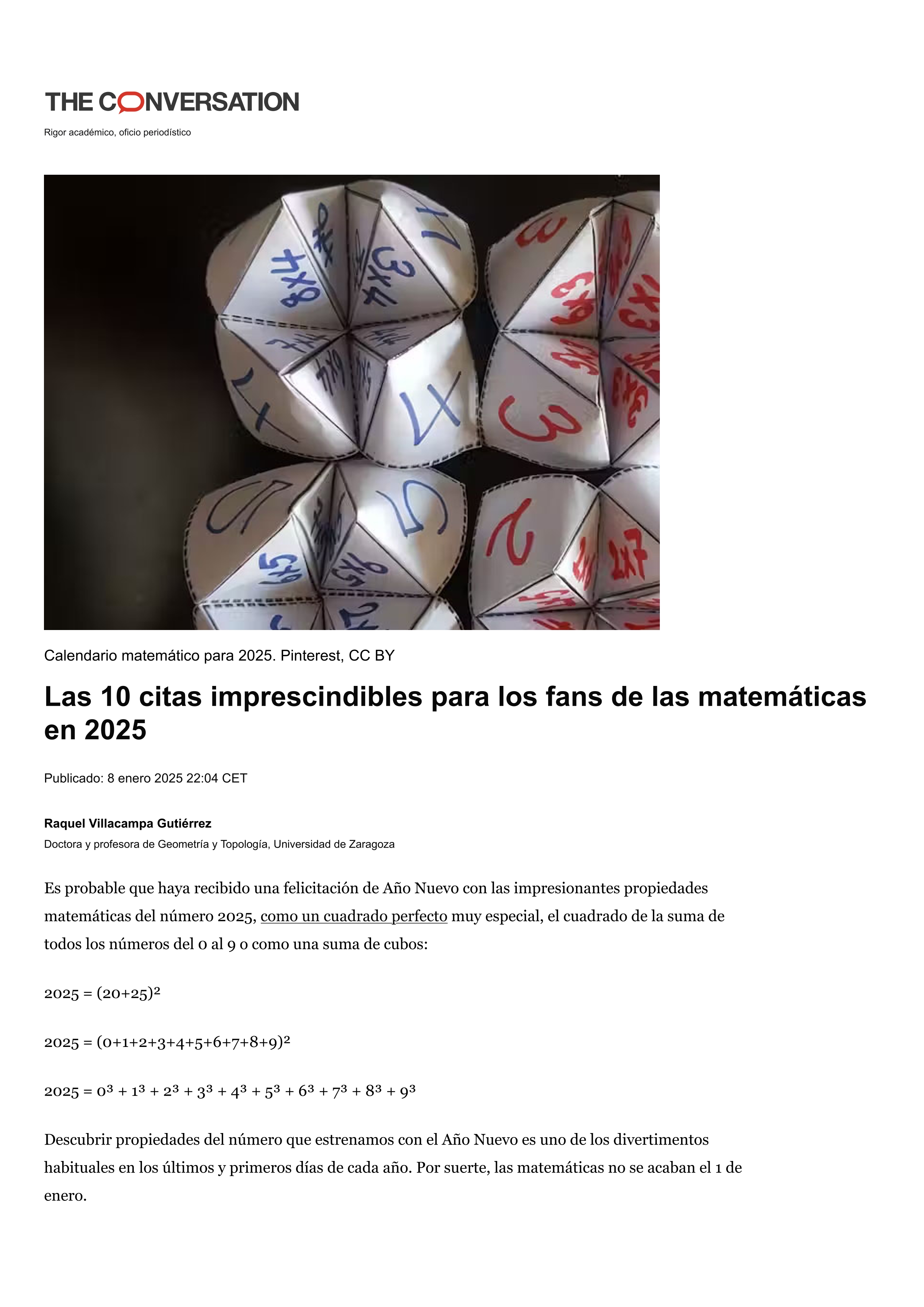 Las 10 citas imprescindibles para los fans de las matemáticas en 2025