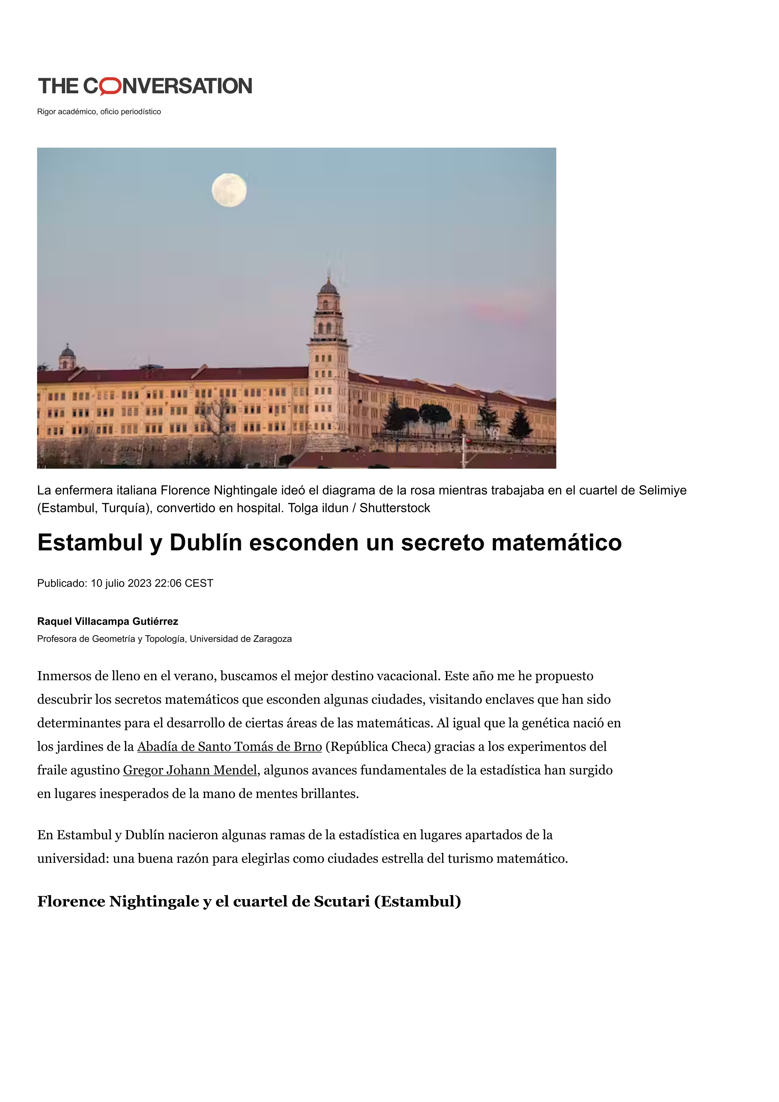 Estambul y Dublín esconden un secreto matemático